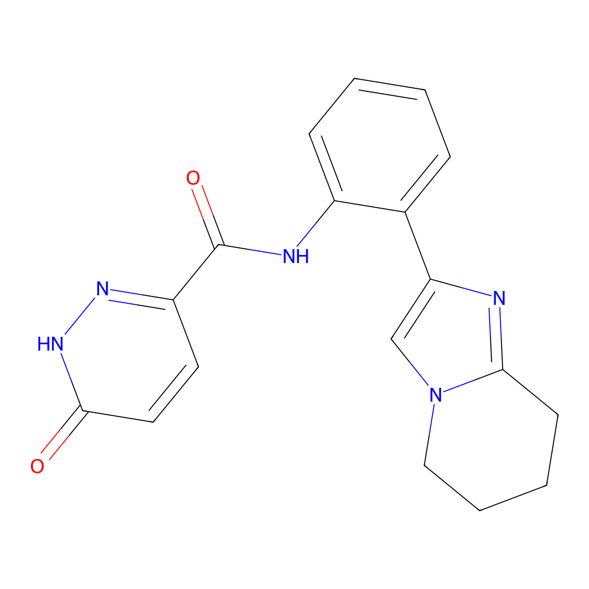 6-oxo-N-(2-(5,6,7,8-tetrahydroimidazo[1,2-a]pyridin-2-yl)phenyl)-1,6-dihydropyridazine-3-carboxamide molecular structure, CAS 2034610-91-6