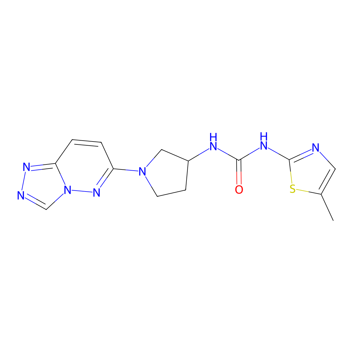 1-(1-([1,2,4]Triazolo[4,3-b]pyridazin-6-yl)pyrrolidin-3-yl)-3-(5-methylthiazol-2-yl)urea molecular structure, CAS 2034611-03-3