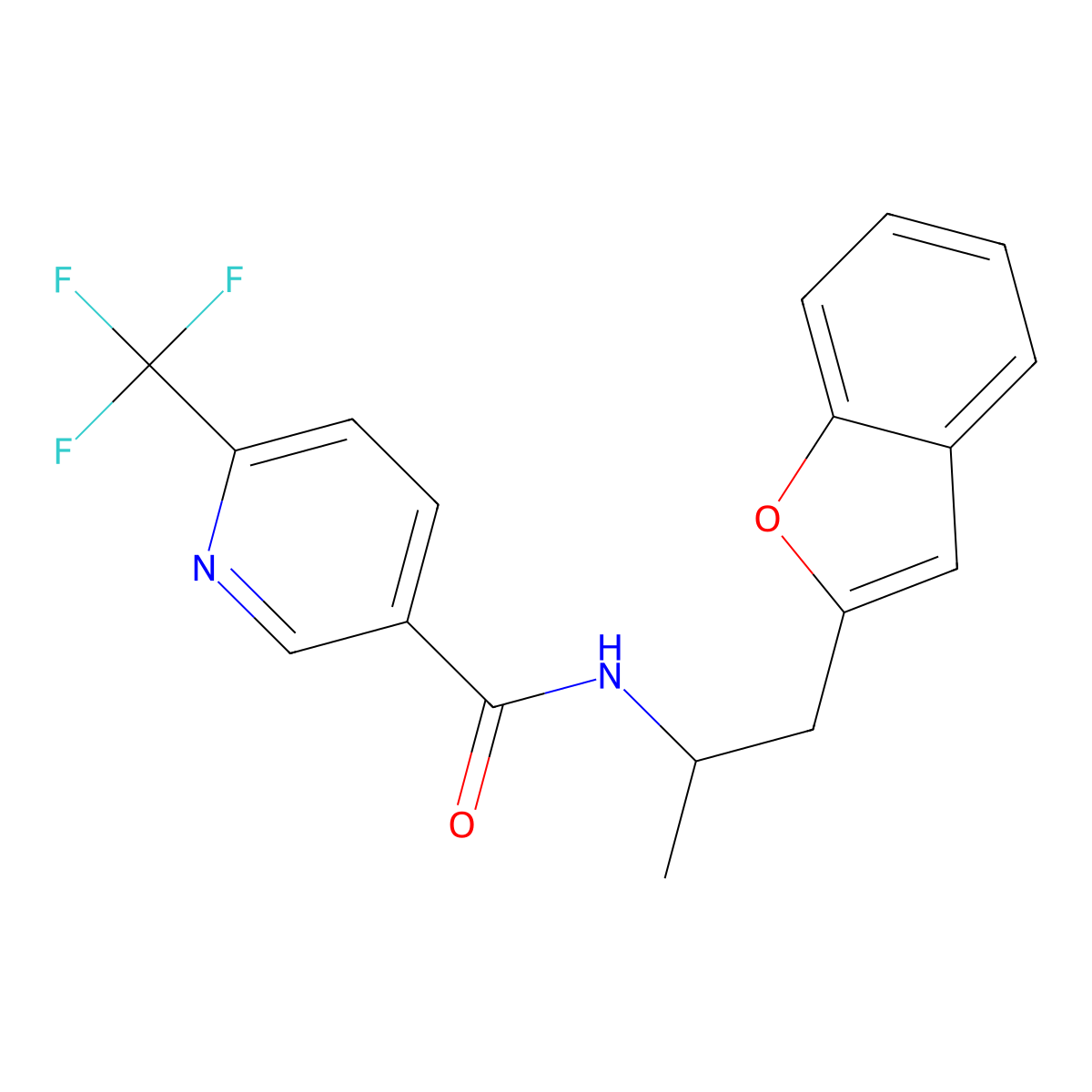 N-(1-(benzofuran-2-yl)propan-2-yl)-6-(trifluoromethyl)nicotinamide molecular structure, CAS 2034611-05-5