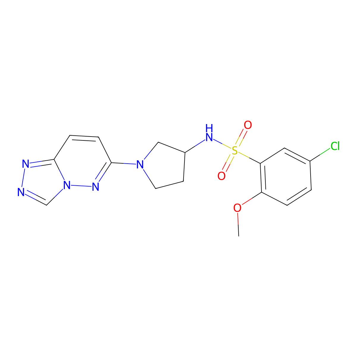 N-(1-([1,2,4]triazolo[4,3-b]pyridazin-6-yl)pyrrolidin-3-yl)-5-chloro-2-methoxybenzenesulfonamide molecular structure, CAS 2034611-06-6