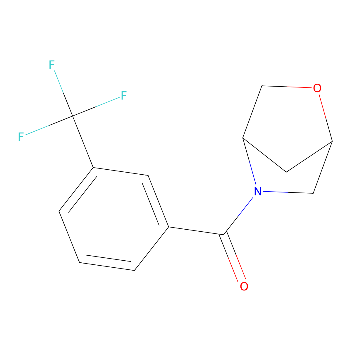 2-Oxa-5-azabicyclo[2.2.1]heptan-5-yl(3-(trifluoromethyl)phenyl)methanone molecular structure, CAS 2034611-09-9
