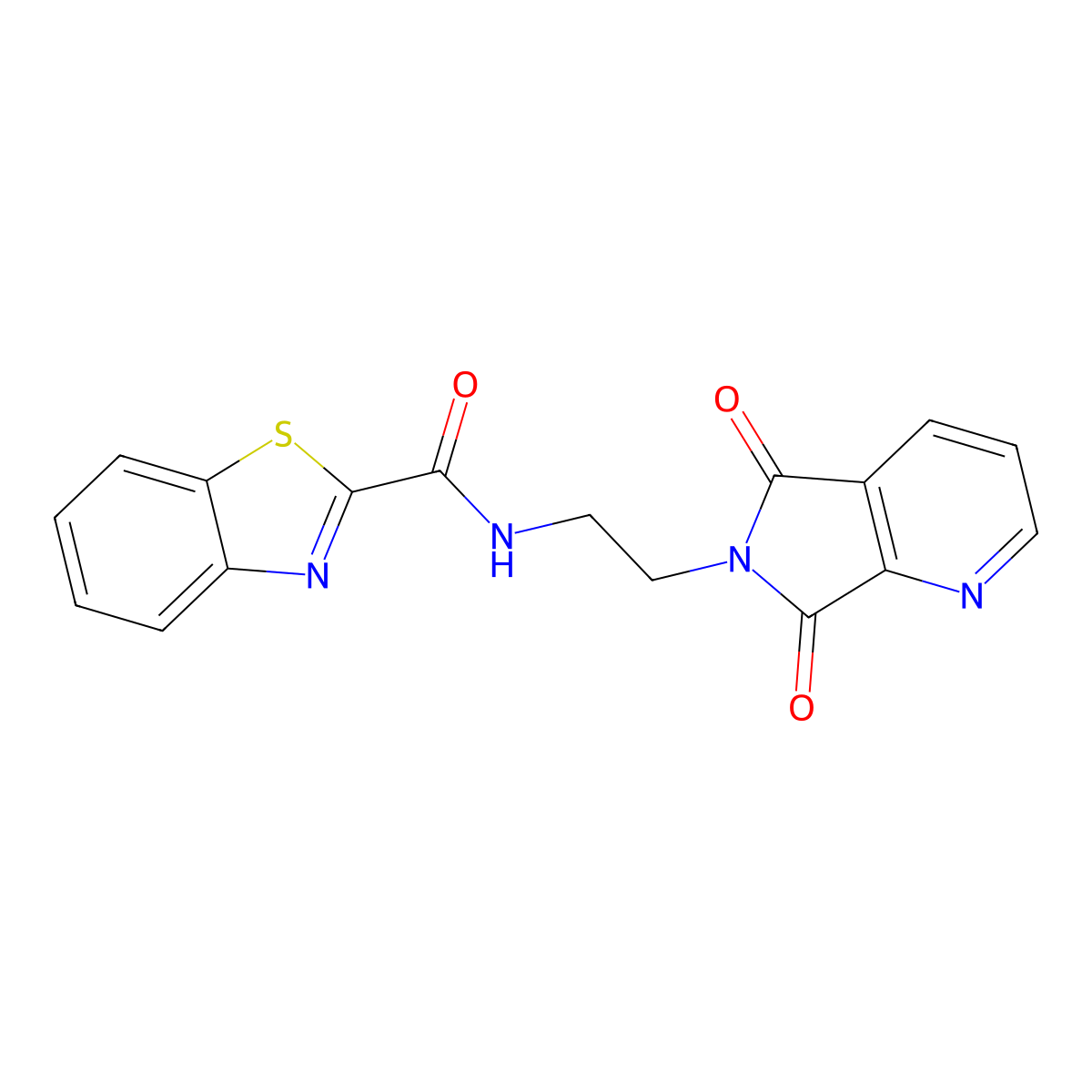 N-(2-(5,7-dioxo-5H-pyrrolo[3,4-b]pyridin-6(7H)-yl)ethyl)benzo[d]thiazole-2-carboxamide molecular structure, CAS 2034611-13-5
