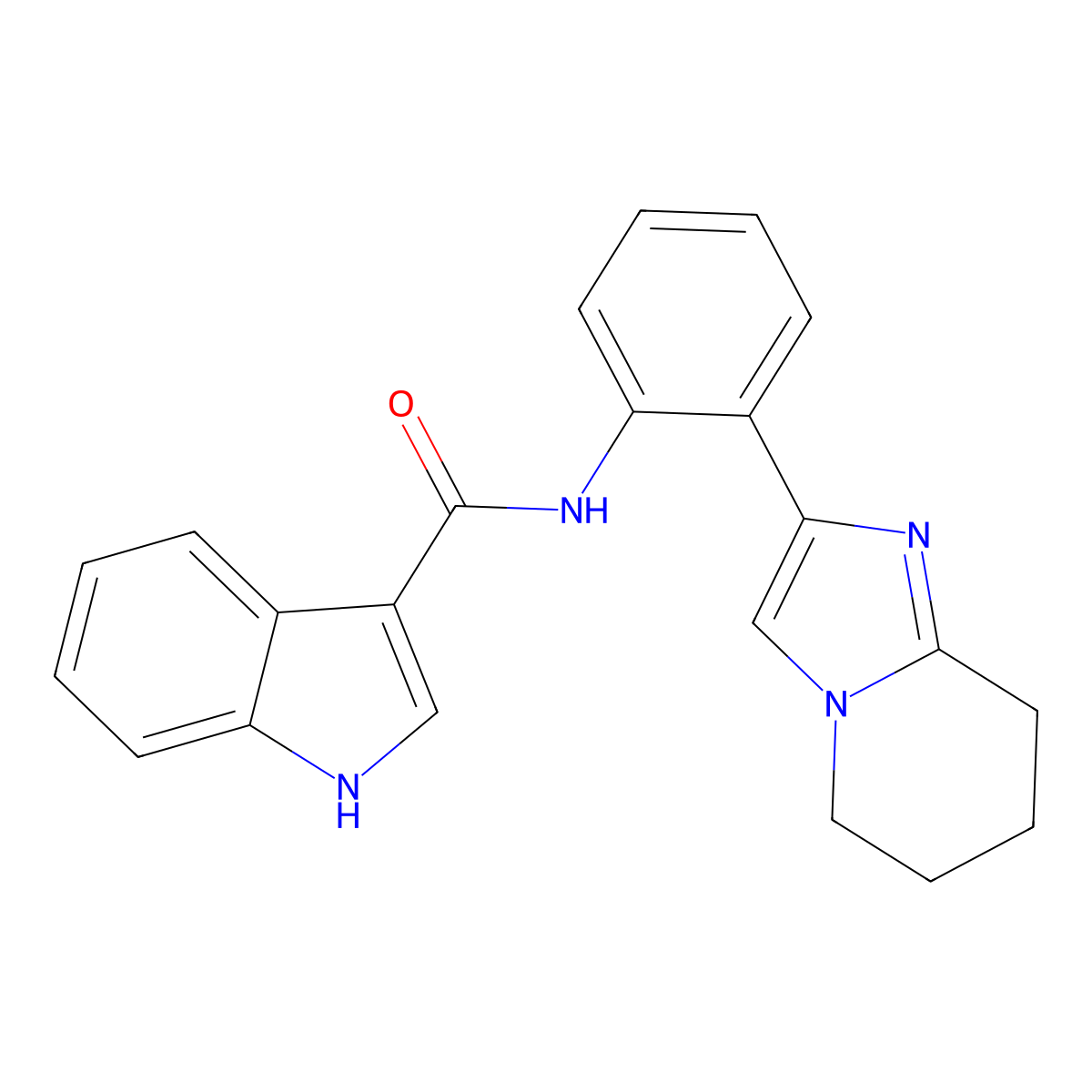 N-(2-(5,6,7,8-tetrahydroimidazo[1,2-a]pyridin-2-yl)phenyl)-1H-indole-3-carboxamide molecular structure, CAS 2034611-14-6