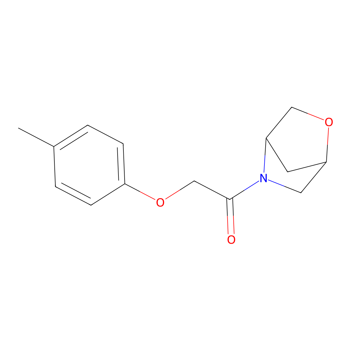 1-(2-Oxa-5-azabicyclo[2.2.1]heptan-5-yl)-2-(p-tolyloxy)ethanone molecular structure, CAS 2034611-16-8
