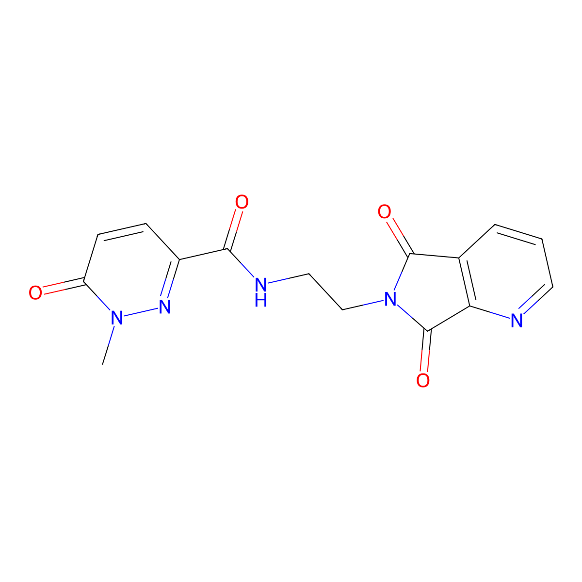 N-(2-{5,7-dioxo-5H,6H,7H-pyrrolo[3,4-b]pyridin-6-yl}ethyl)-1-methyl-6-oxo-1,6-dihydropyridazine-3-carboxamide molecular structure, CAS 2034611-18-0