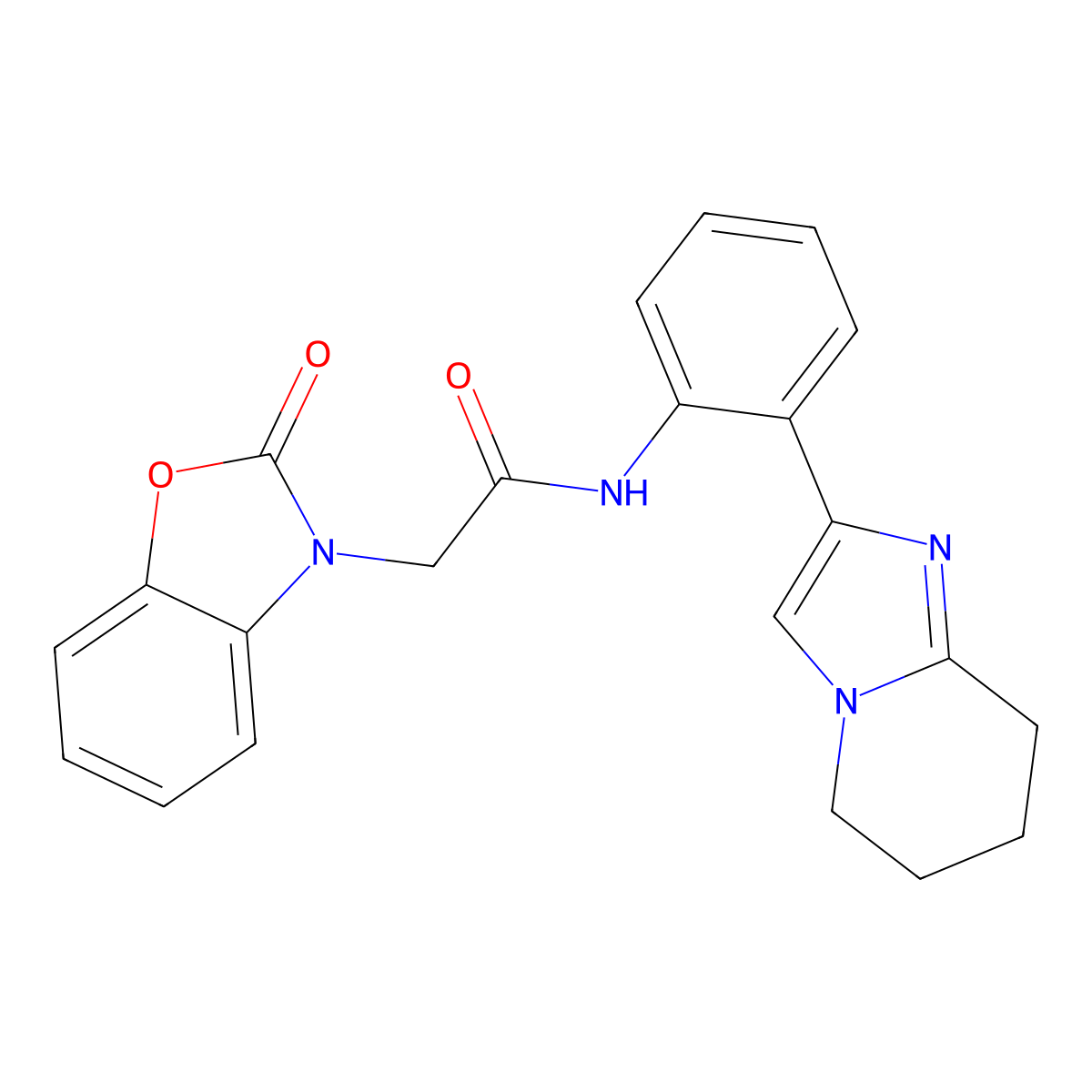 2-(2-oxobenzo[d]oxazol-3(2H)-yl)-N-(2-(5,6,7,8-tetrahydroimidazo[1,2-a]pyridin-2-yl)phenyl)acetamide molecular structure, CAS 2034611-19-1