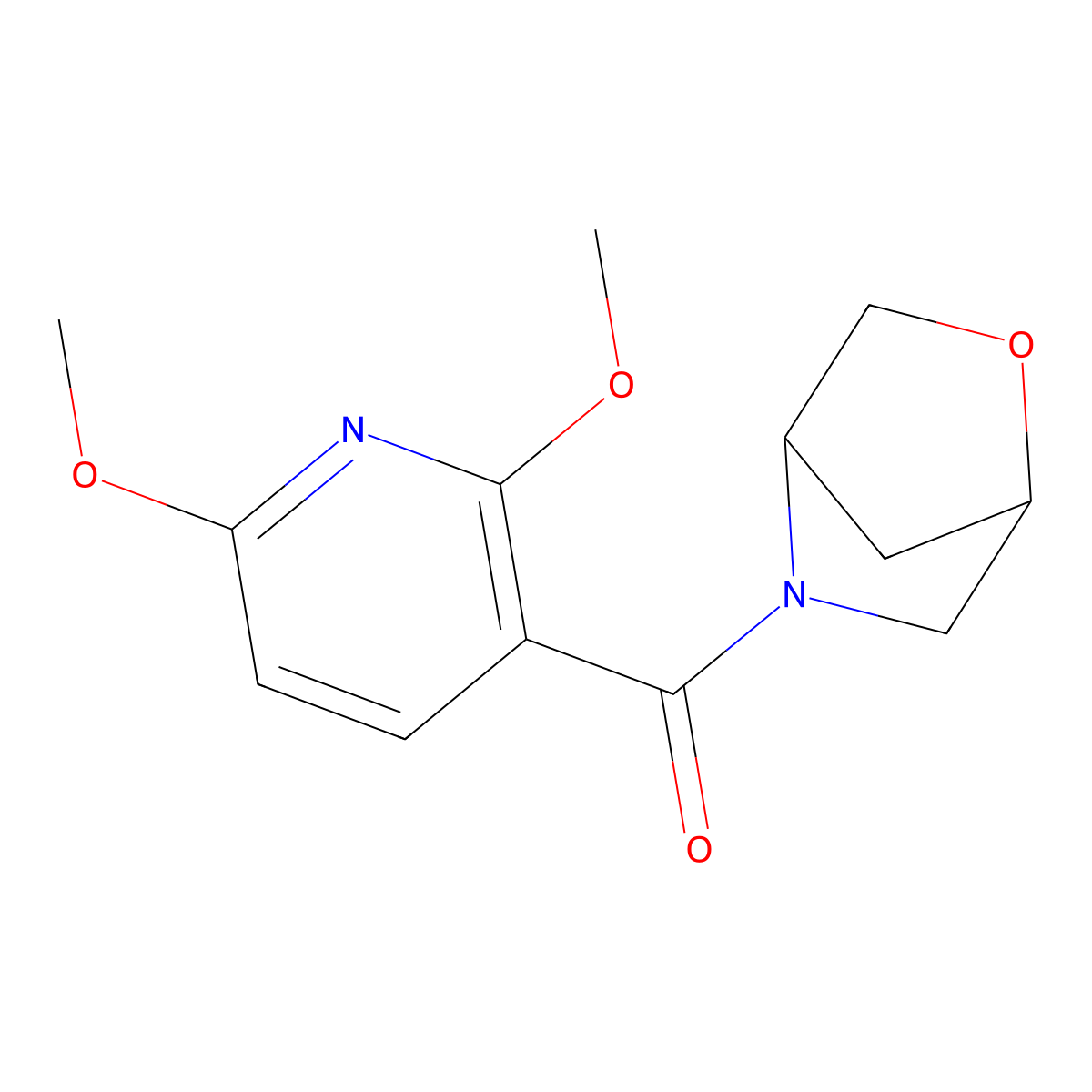 2-Oxa-5-azabicyclo[2.2.1]heptan-5-yl(2,6-dimethoxypyridin-3-yl)methanone molecular structure, CAS 2034611-23-7