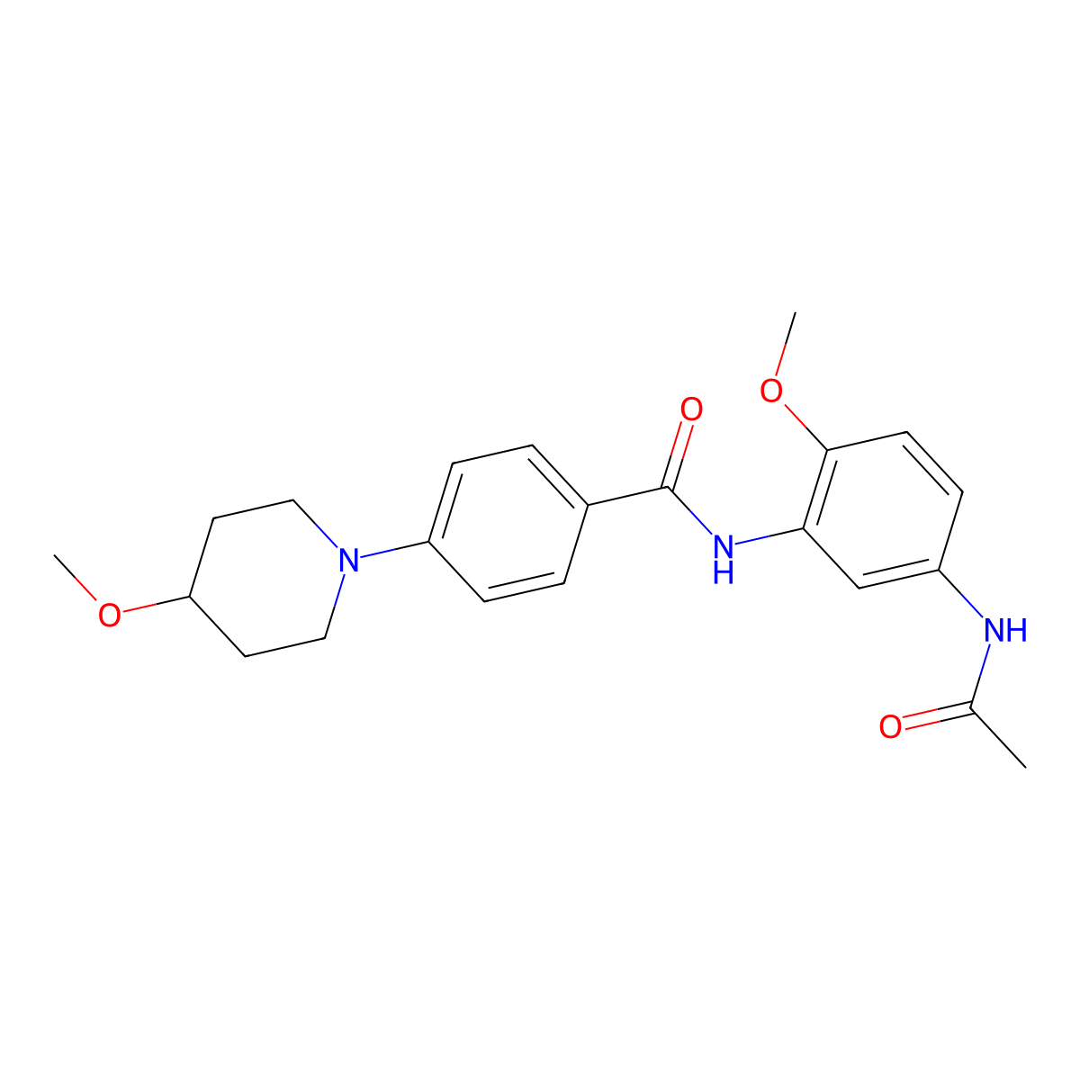 N-(5-acetamido-2-methoxyphenyl)-4-(4-methoxypiperidin-1-yl)benzamide molecular structure, CAS 2034611-43-1