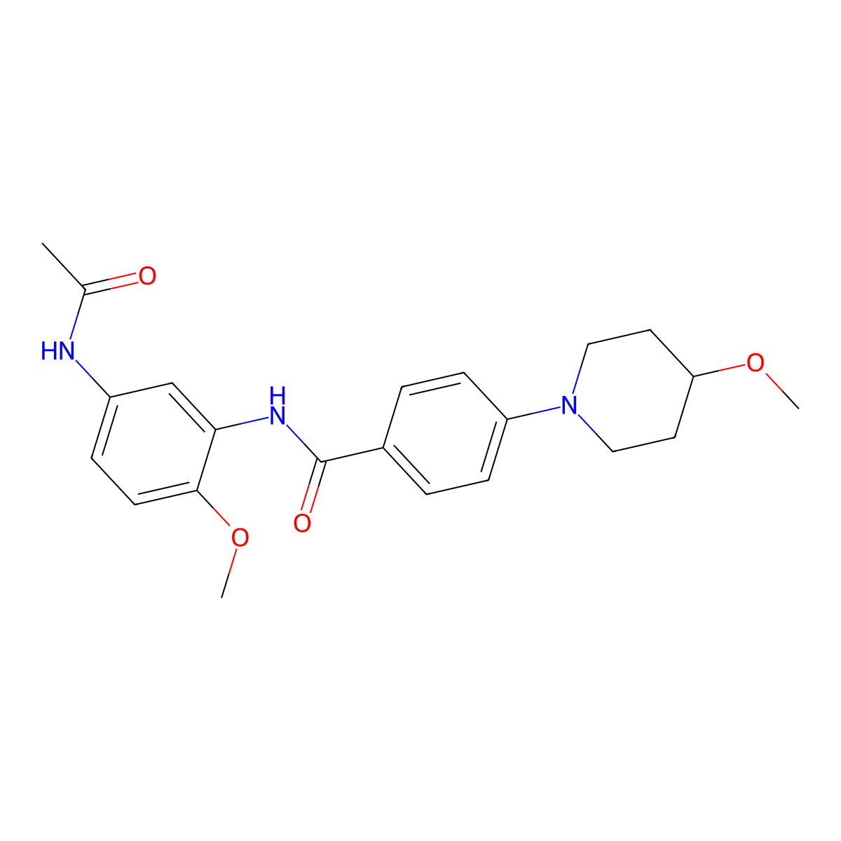 N-(5-acetamido-2-methoxyphenyl)-4-(4-methoxypiperidin-1-yl)benzamide molecular structure, CAS 2034611-43-1