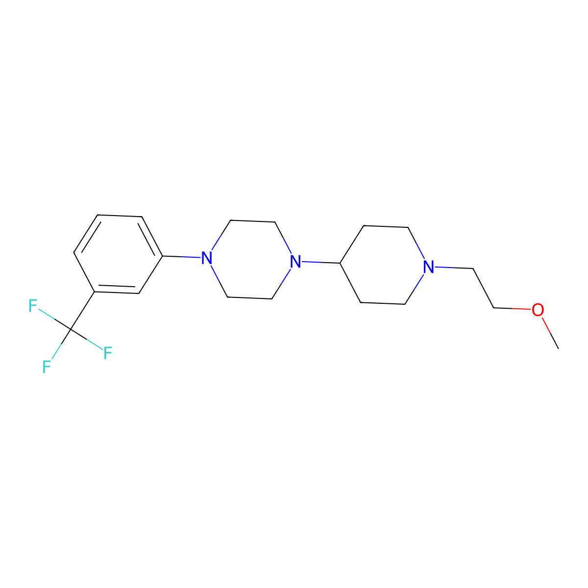 1-(1-(2-Methoxyethyl)piperidin-4-yl)-4-(3-(trifluoromethyl)phenyl)piperazine molecular structure, CAS 2034611-44-2
