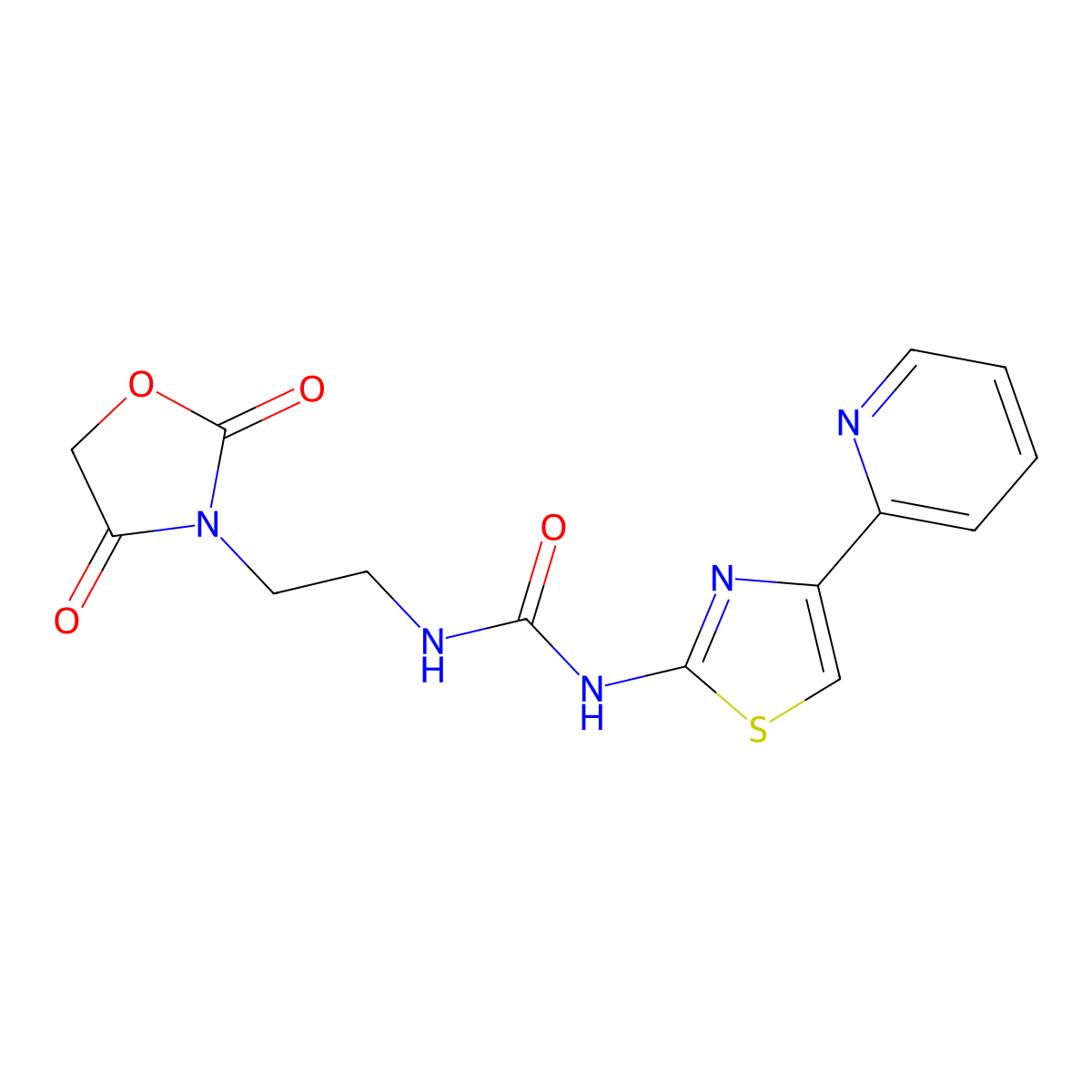 1-(2-(2,4-Dioxooxazolidin-3-yl)ethyl)-3-(4-(pyridin-2-yl)thiazol-2-yl)urea molecular structure, CAS 2034611-47-5