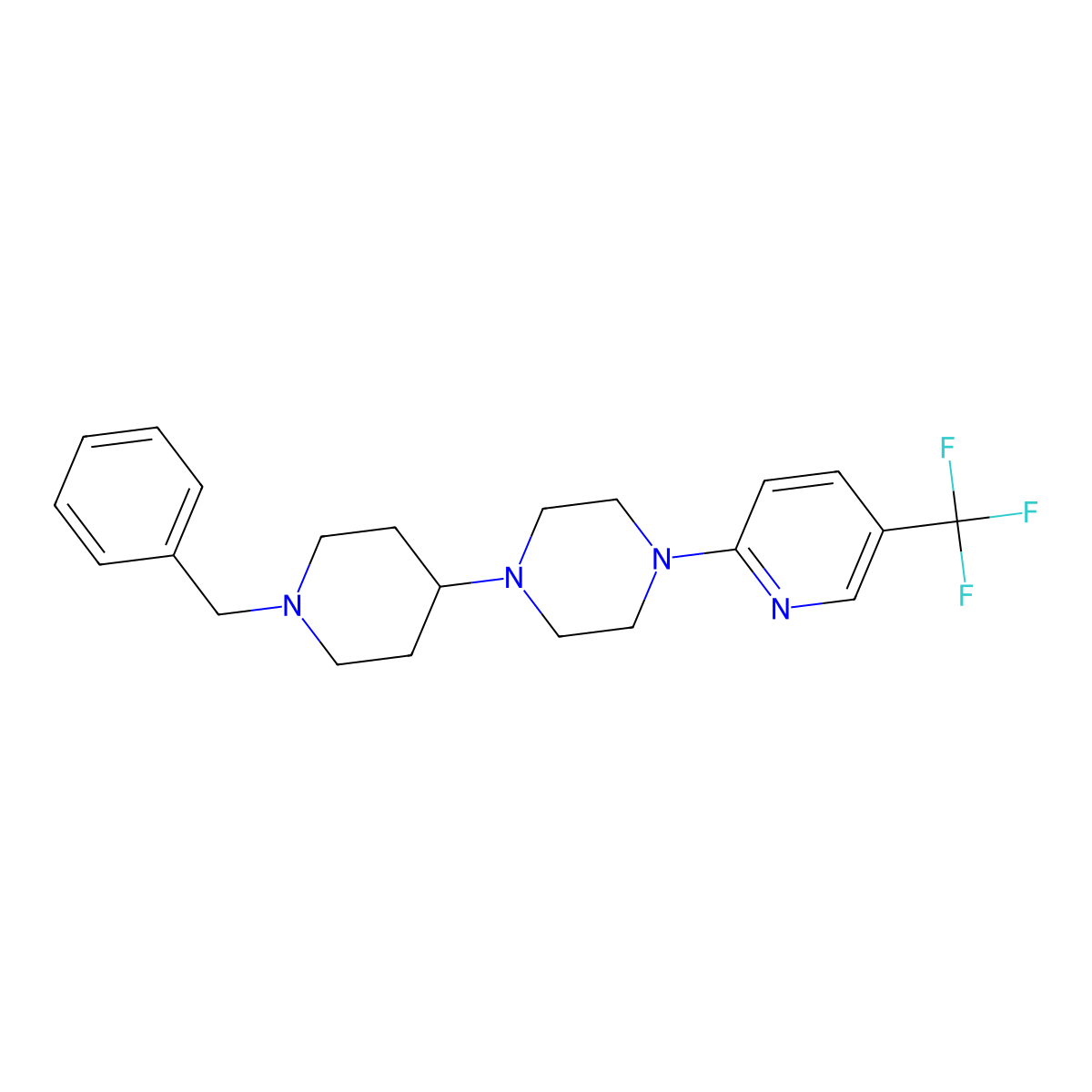 1-(1-Benzylpiperidin-4-yl)-4-[5-(trifluoromethyl)pyridin-2-yl]piperazine molecular structure, CAS 2034611-53-3