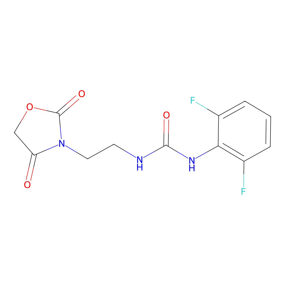 1-(2,6-Difluorophenyl)-3-(2-(2,4-dioxooxazolidin-3-yl)ethyl)urea molecular structure, CAS 2034611-58-8