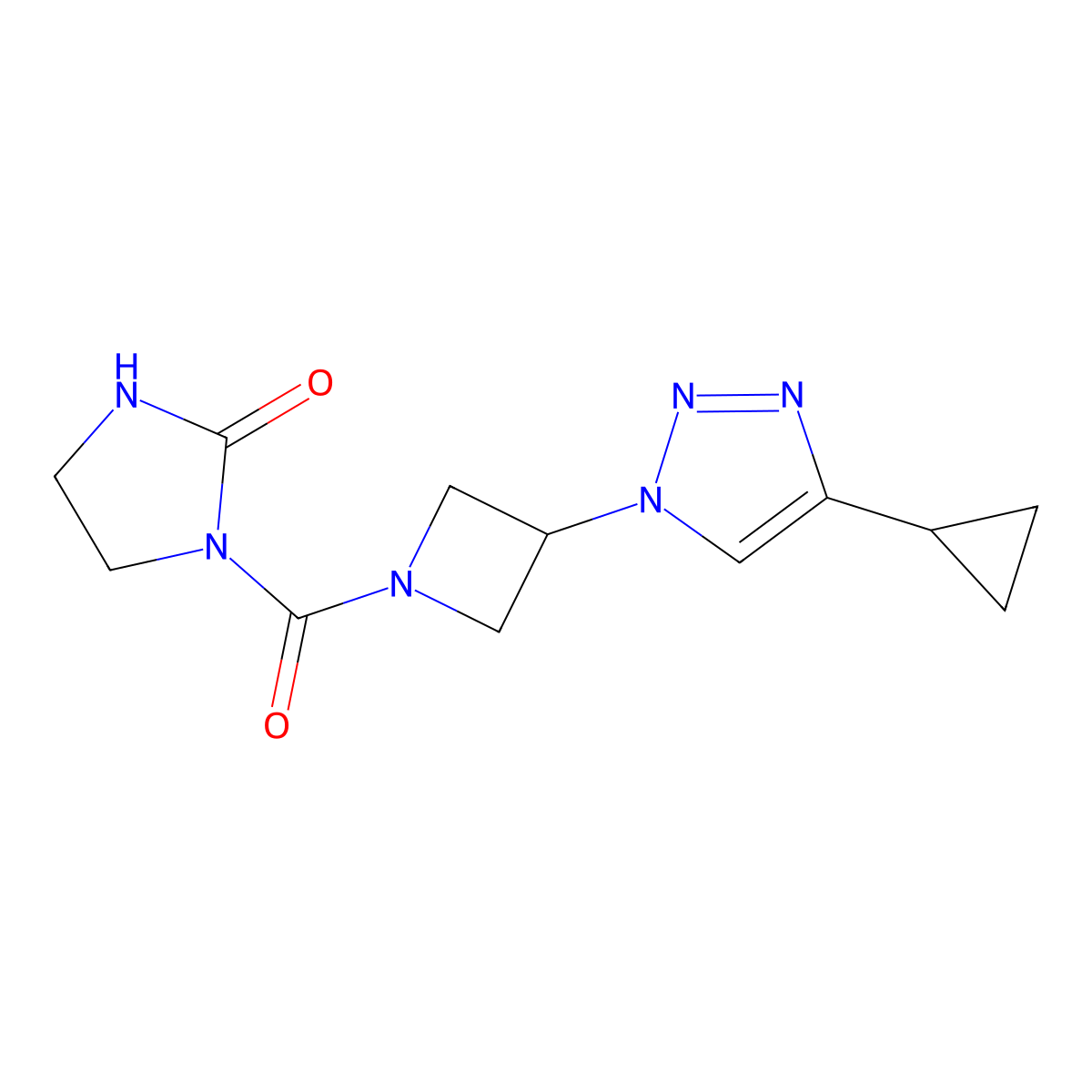 1-[3-(4-cyclopropyl-1H-1,2,3-triazol-1-yl)azetidine-1-carbonyl]imidazolidin-2-one molecular structure, CAS 2034611-63-5