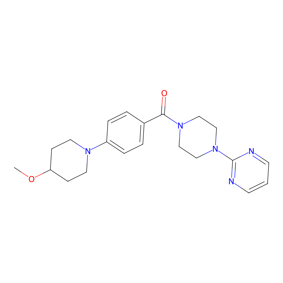 (4-(4-Methoxypiperidin-1-yl)phenyl)(4-(pyrimidin-2-yl)piperazin-1-yl)methanone molecular structure, CAS 2034611-76-0