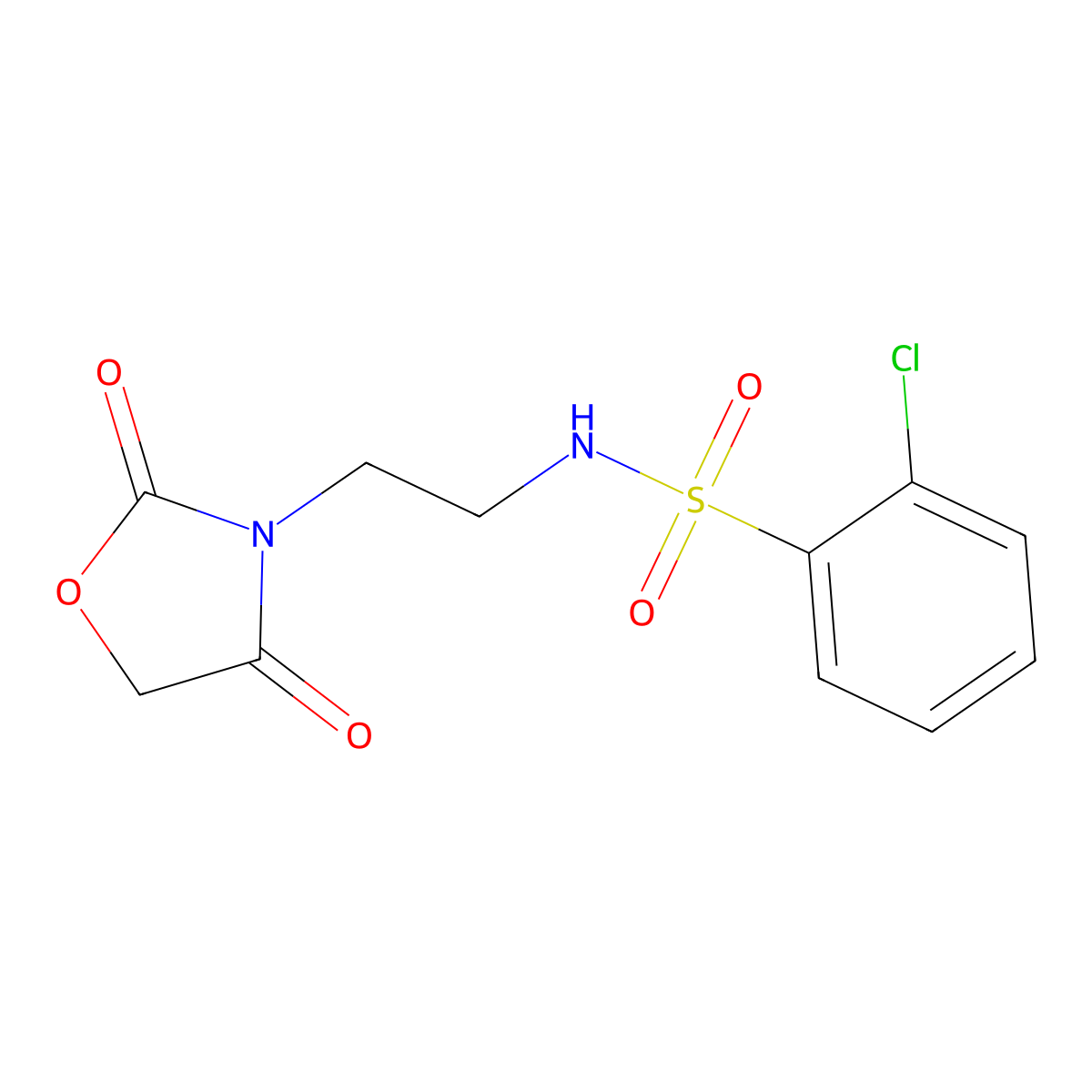 2-chloro-N-(2-(2,4-dioxooxazolidin-3-yl)ethyl)benzenesulfonamide molecular structure, CAS 2034611-79-3