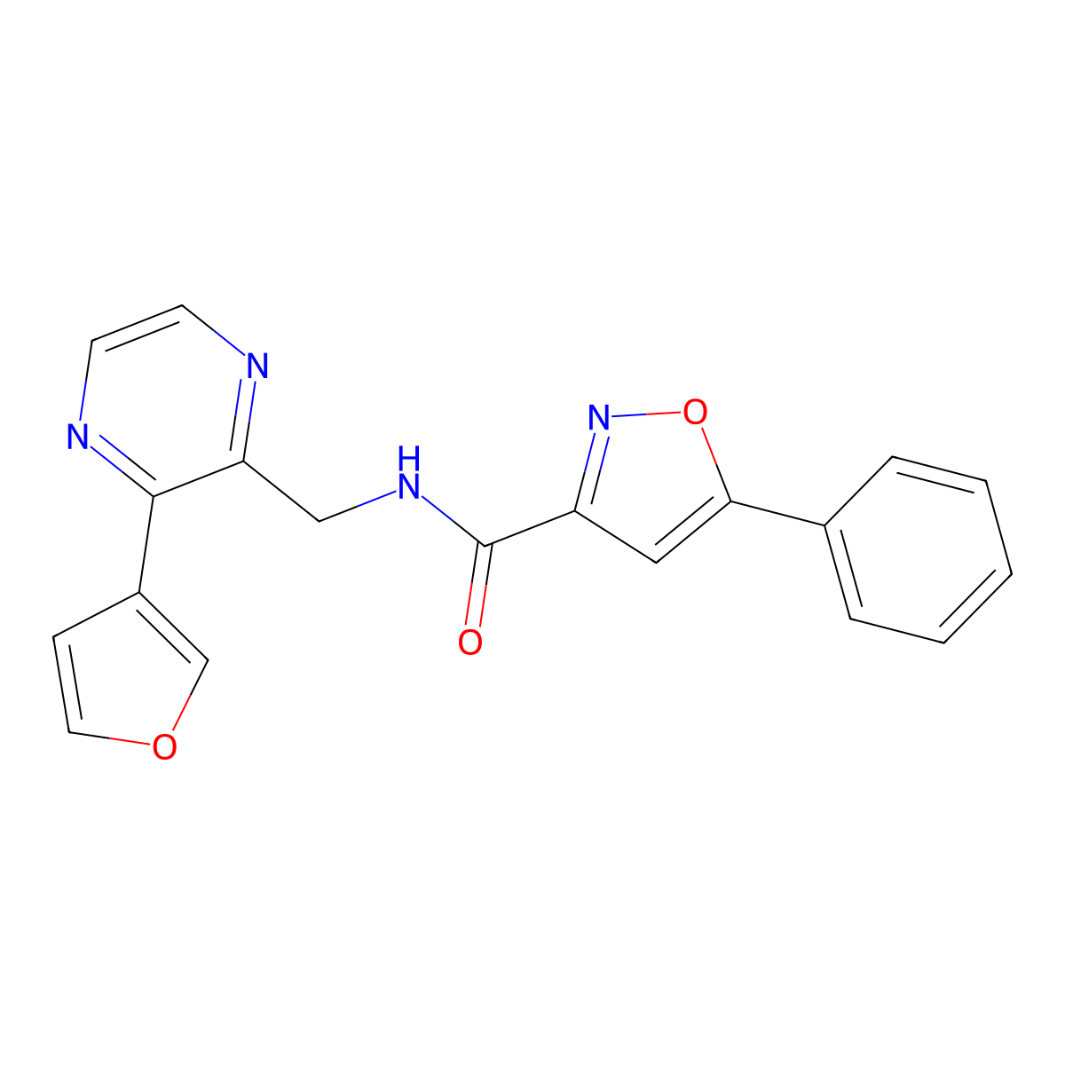 N-((3-(furan-3-yl)pyrazin-2-yl)methyl)-5-phenylisoxazole-3-carboxamide molecular structure, CAS 2034611-80-6