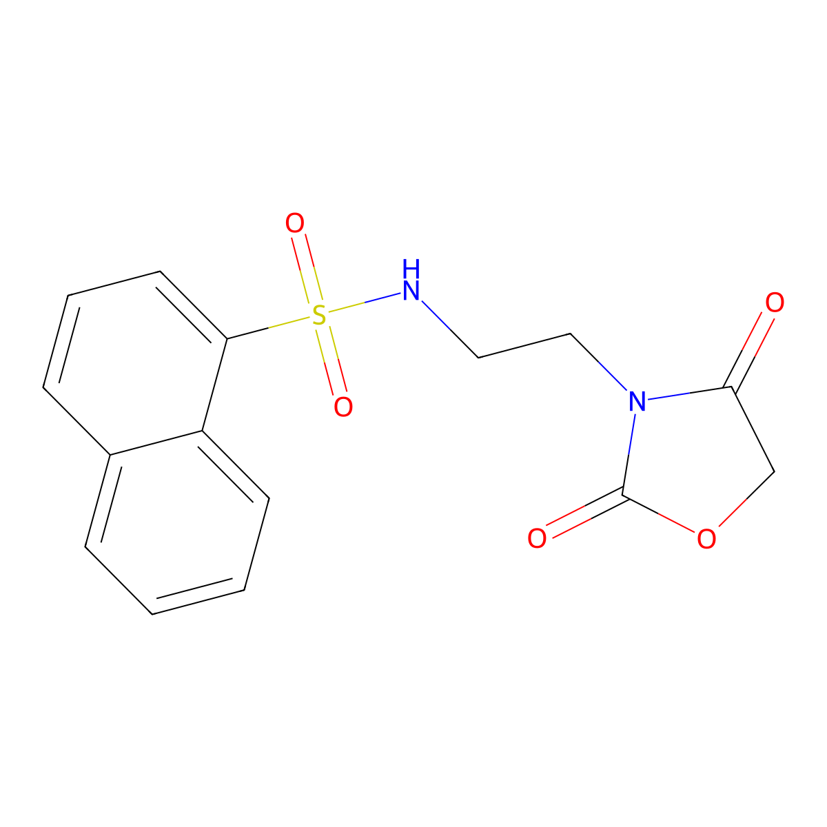 N-(2-(2,4-dioxooxazolidin-3-yl)ethyl)naphthalene-1-sulfonamide molecular structure, CAS 2034611-90-8