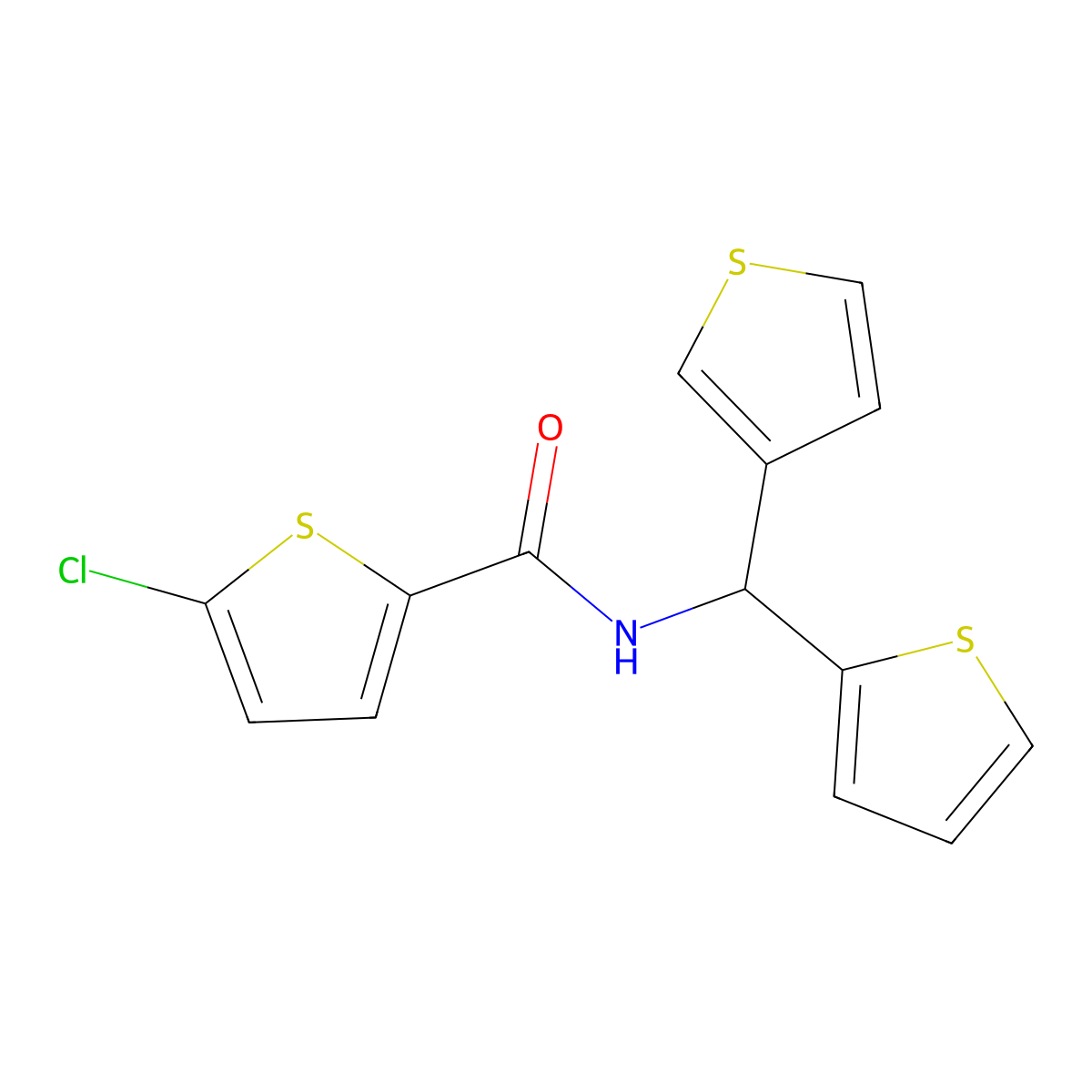 5-chloro-N-(thiophen-2-yl(thiophen-3-yl)methyl)thiophene-2-carboxamide molecular structure, CAS 2034612-03-6