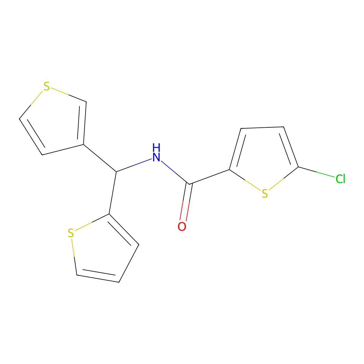 5-chloro-N-(thiophen-2-yl(thiophen-3-yl)methyl)thiophene-2-carboxamide molecular structure, CAS 2034612-03-6