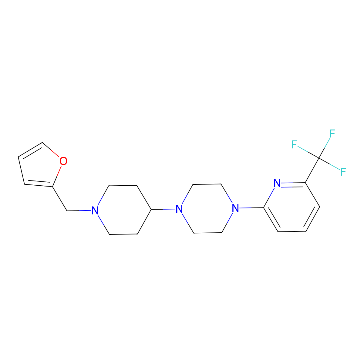 1-(1-(Furan-2-ylmethyl)piperidin-4-yl)-4-(6-(trifluoromethyl)pyridin-2-yl)piperazine molecular structure, CAS 2034612-18-3