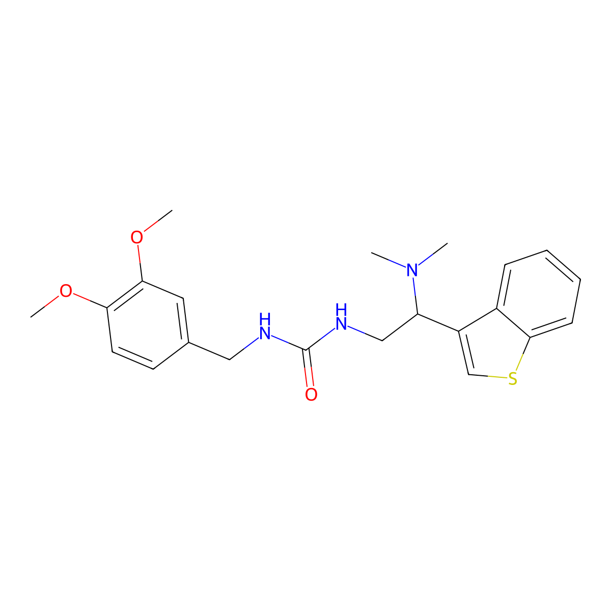 1-(2-(Benzo[b]thiophen-3-yl)-2-(dimethylamino)ethyl)-3-(3,4-dimethoxybenzyl)urea molecular structure, CAS 2034612-29-6