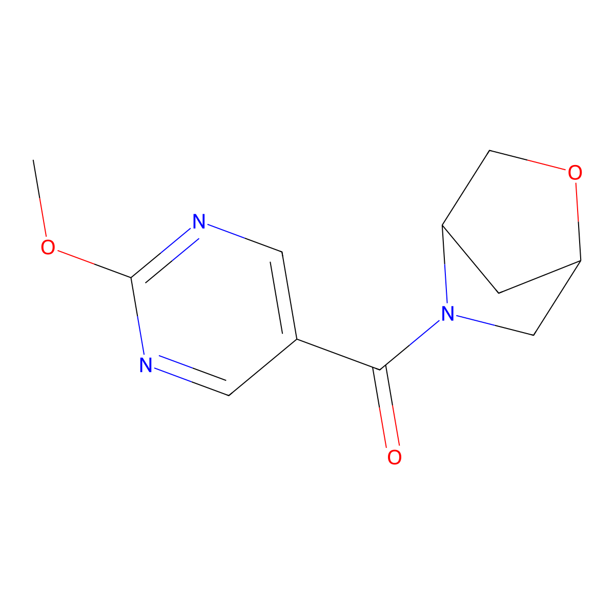2-Oxa-5-azabicyclo[2.2.1]heptan-5-yl(2-methoxypyrimidin-5-yl)methanone molecular structure, CAS 2034612-38-7