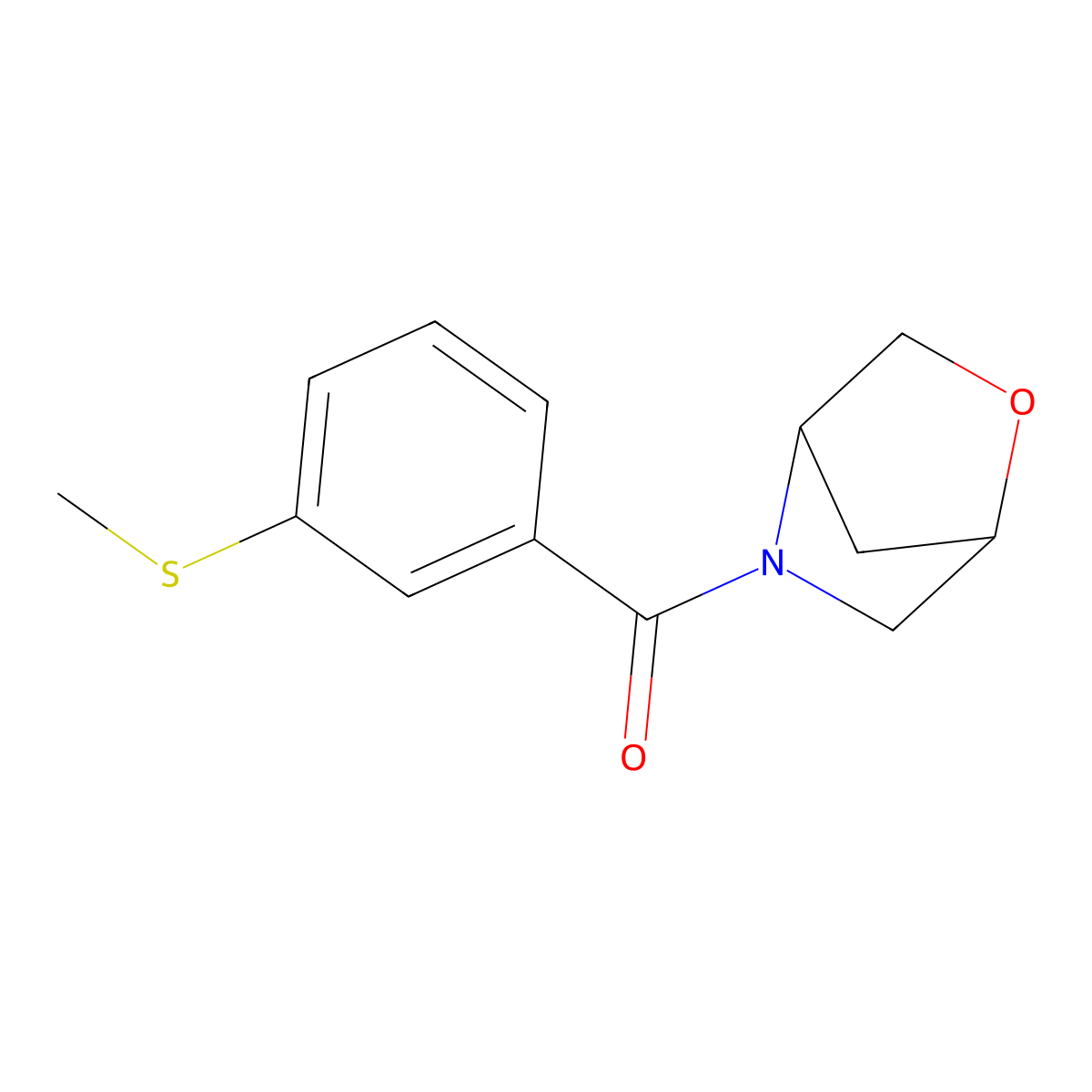 2-Oxa-5-azabicyclo[2.2.1]heptan-5-yl(3-(methylthio)phenyl)methanone molecular structure, CAS 2034612-55-8