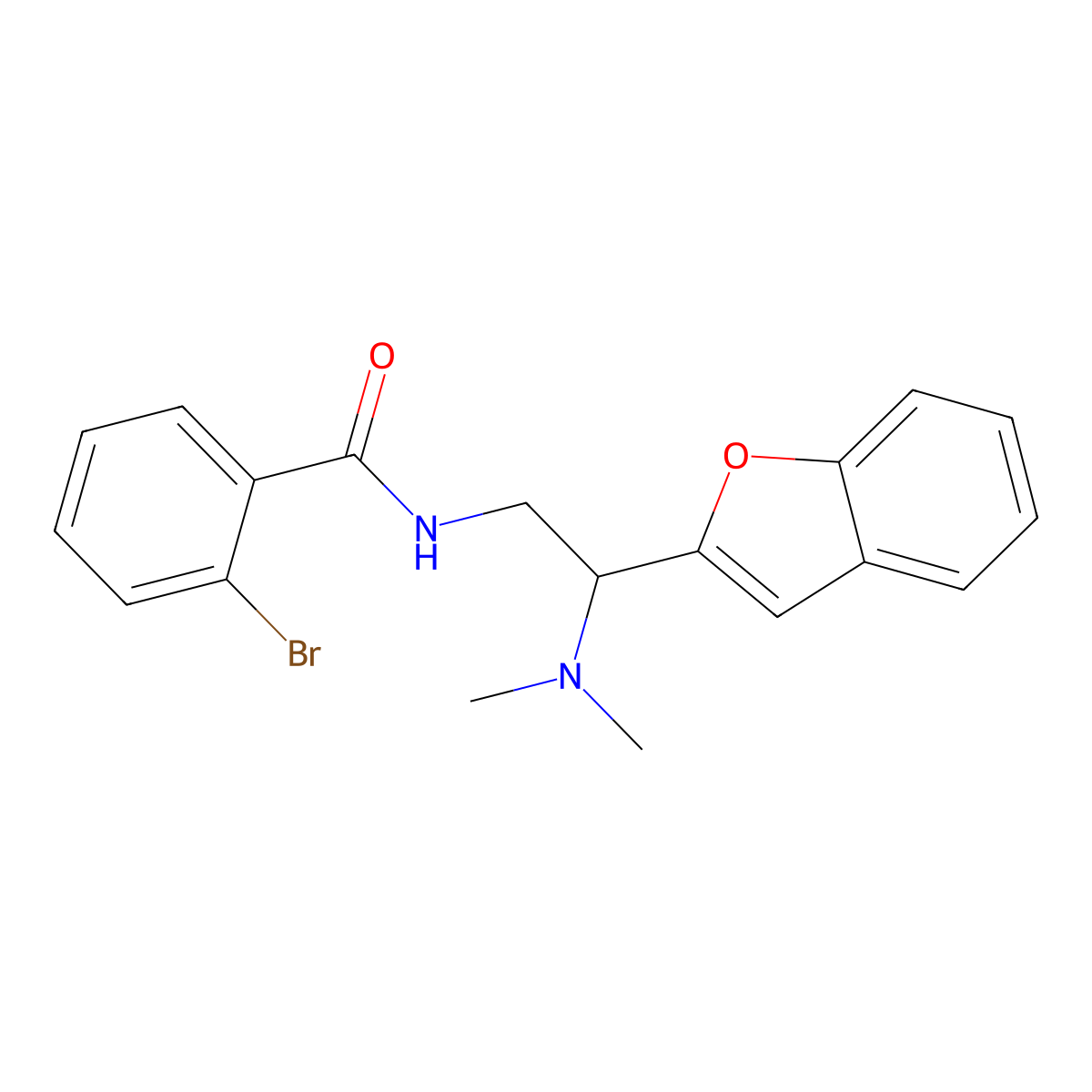 N-(2-(benzofuran-2-yl)-2-(dimethylamino)ethyl)-2-bromobenzamide molecular structure, CAS 2034612-63-8