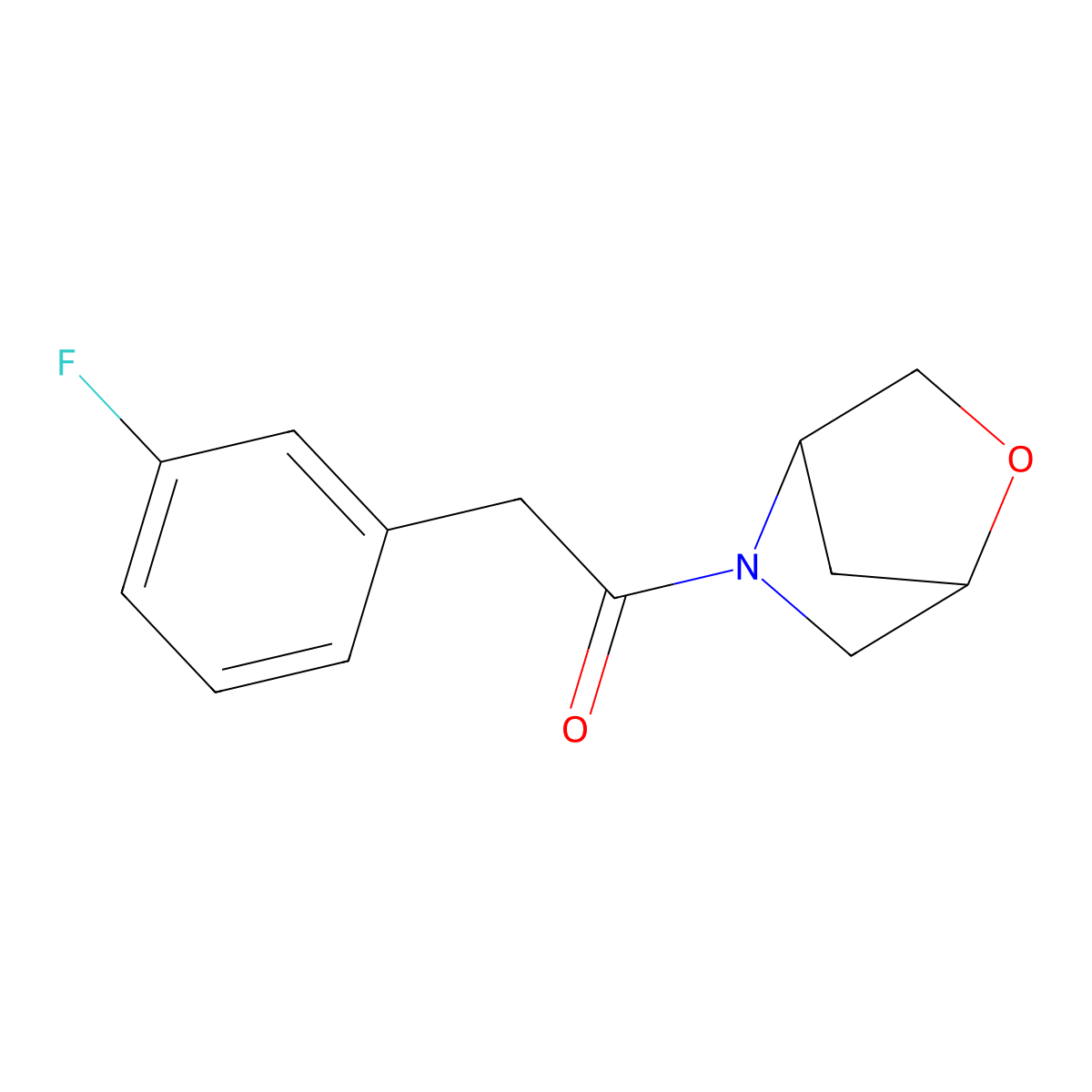 1-(2-Oxa-5-azabicyclo[2.2.1]heptan-5-yl)-2-(3-fluorophenyl)ethanone molecular structure, CAS 2034612-66-1
