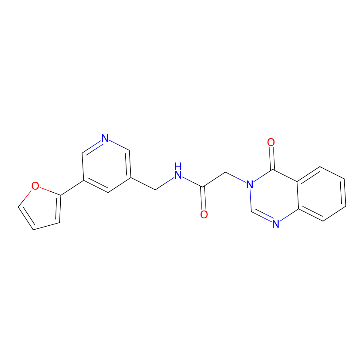 N-((5-(furan-2-yl)pyridin-3-yl)methyl)-2-(4-oxoquinazolin-3(4H)-yl)acetamide molecular structure, CAS 2034612-72-9