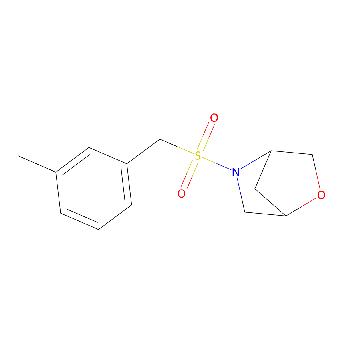5-((3-Methylbenzyl)sulfonyl)-2-oxa-5-azabicyclo[2.2.1]heptane molecular structure, CAS 2034612-89-8