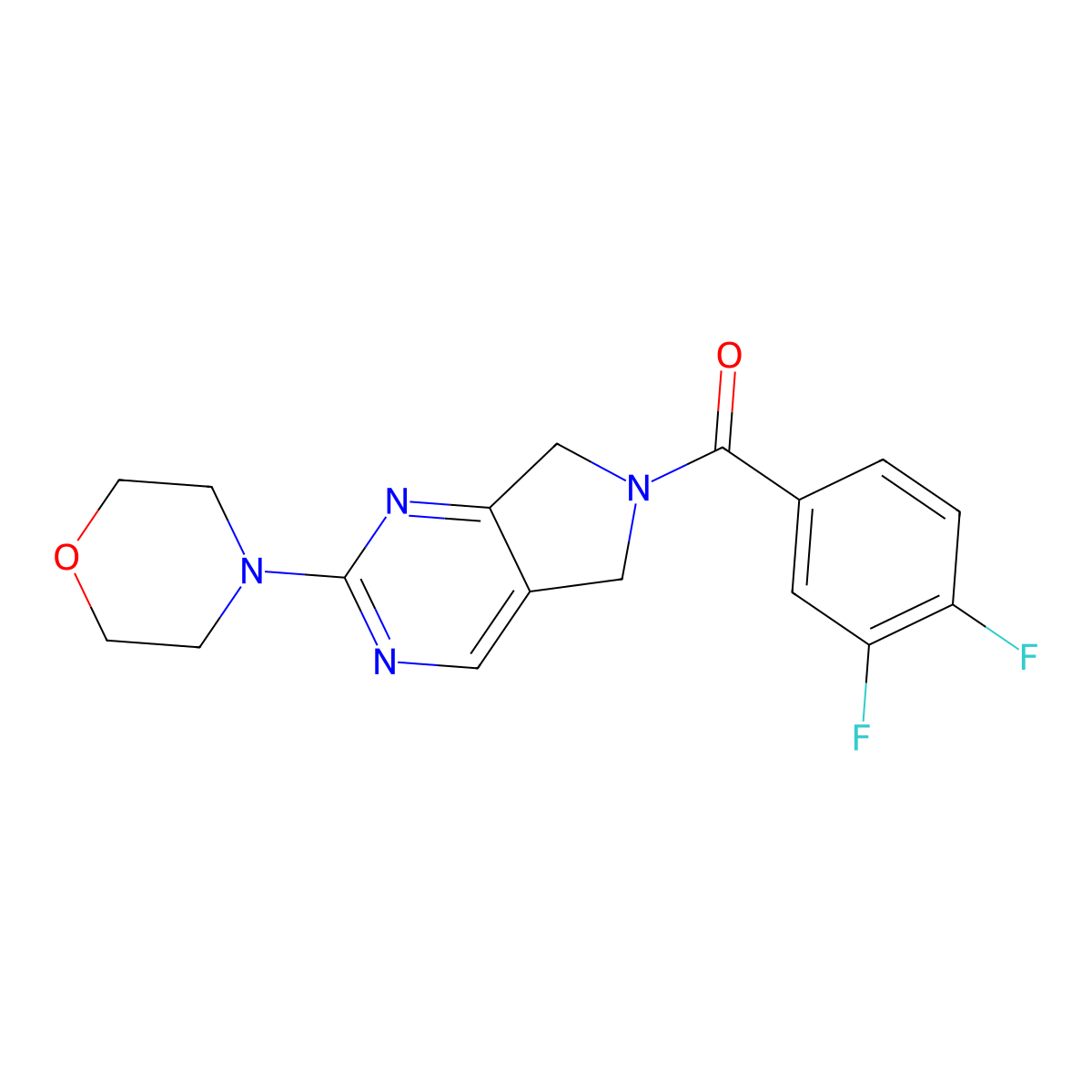 (3,4-difluorophenyl)(2-morpholino-5H-pyrrolo[3,4-d]pyrimidin-6(7H)-yl)methanone molecular structure, CAS 2034613-03-9