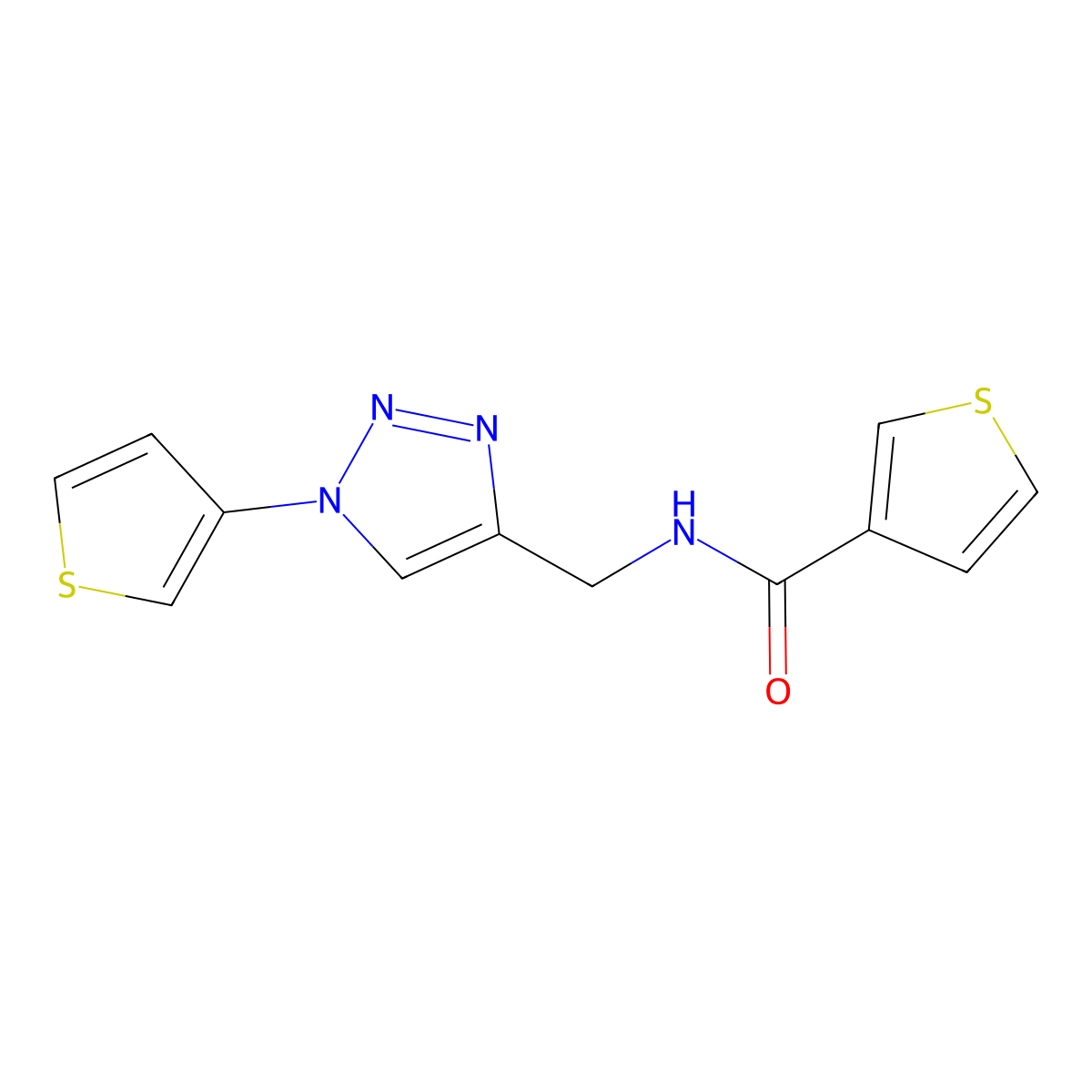 N-{[1-(thiophen-3-yl)-1H-1,2,3-triazol-4-yl]methyl}thiophene-3-carboxamide molecular structure, CAS 2034613-10-8