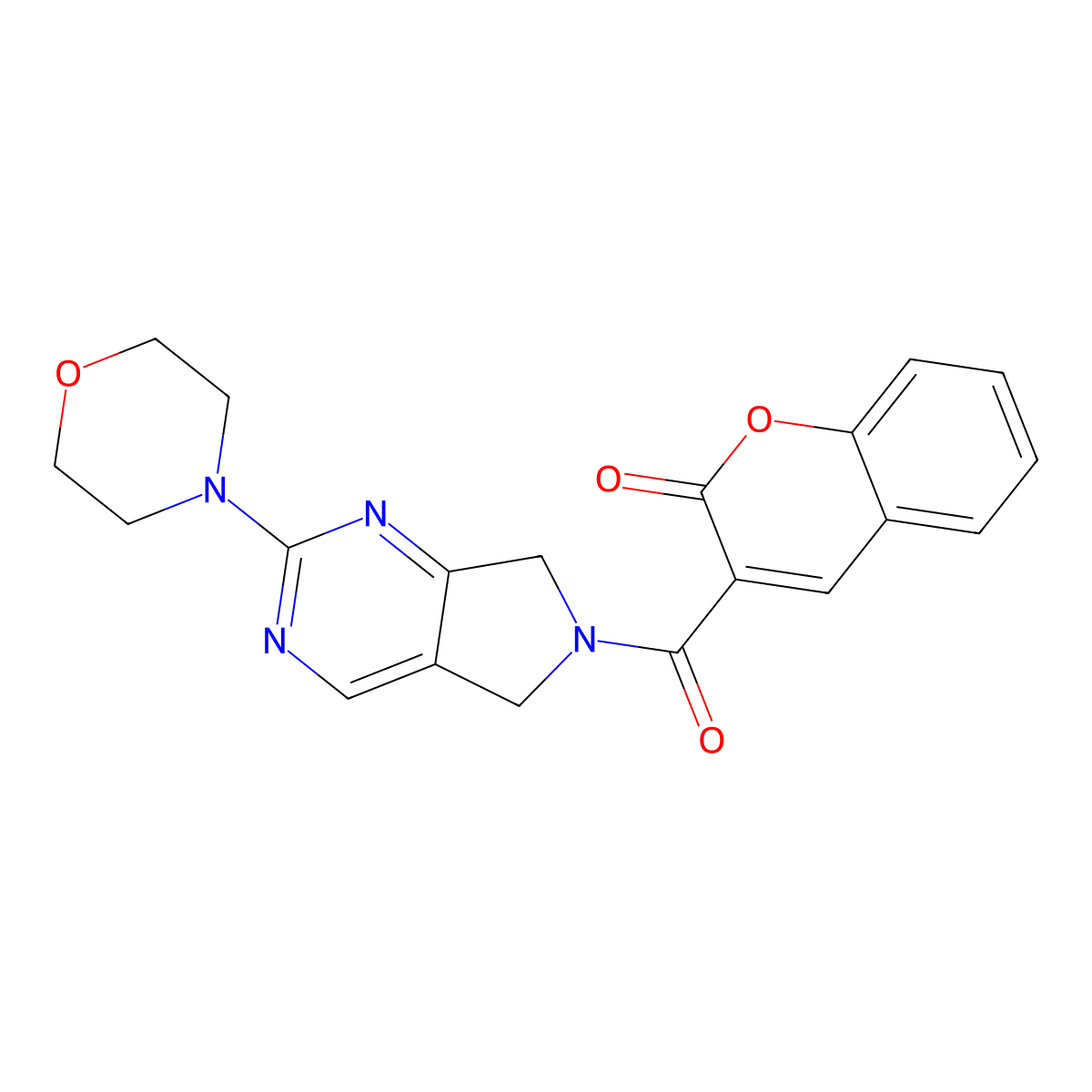 3-(2-morpholino-6,7-dihydro-5H-pyrrolo[3,4-d]pyrimidine-6-carbonyl)-2H-chromen-2-one molecular structure, CAS 2034613-23-3