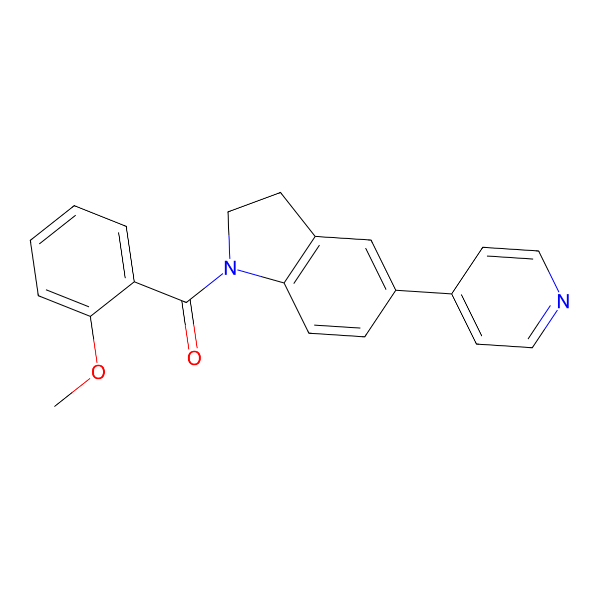 (2-Methoxyphenyl)(5-(pyridin-4-yl)indolin-1-yl)methanone molecular structure, CAS 2034613-58-4