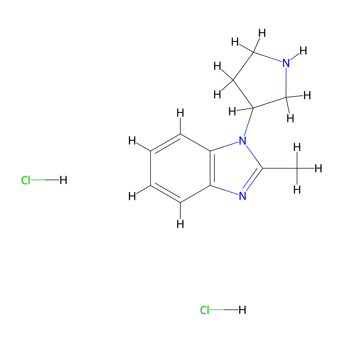 2-methyl-1-(pyrrolidin-3-yl)-1H-benzo[d]imidazole dihydrochloride molecular structure, CAS 2034613-66-4