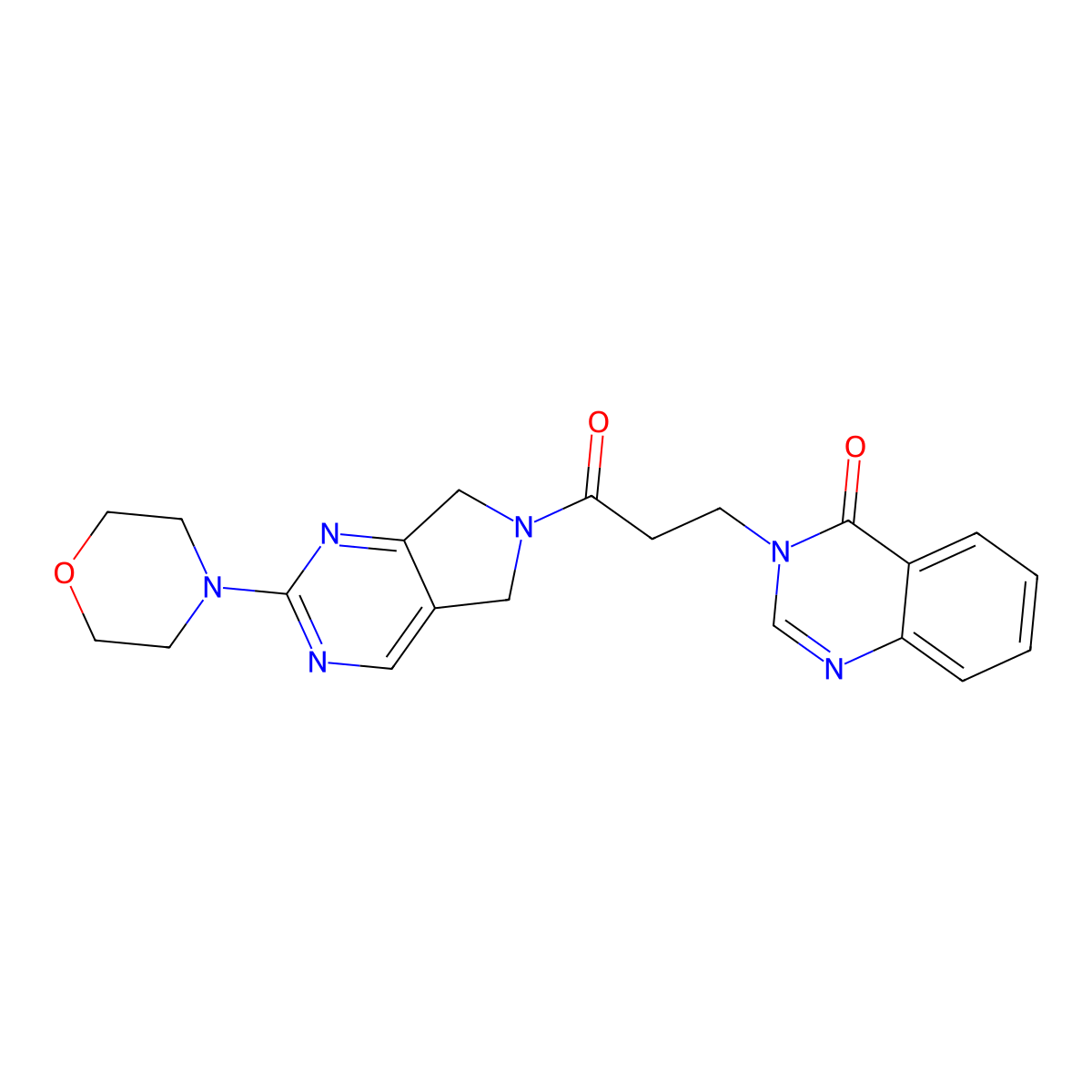 3-(3-(2-morpholino-5H-pyrrolo[3,4-d]pyrimidin-6(7H)-yl)-3-oxopropyl)quinazolin-4(3H)-one molecular structure, CAS 2034613-80-2