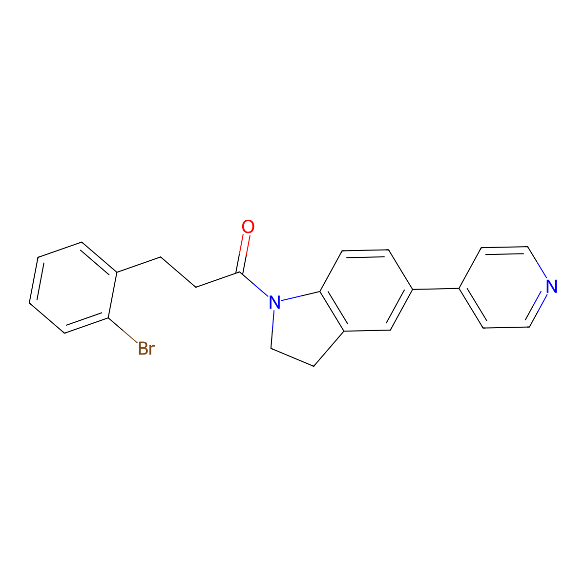 3-(2-Bromophenyl)-1-(5-(pyridin-4-yl)indolin-1-yl)propan-1-one molecular structure, CAS 2034613-85-7