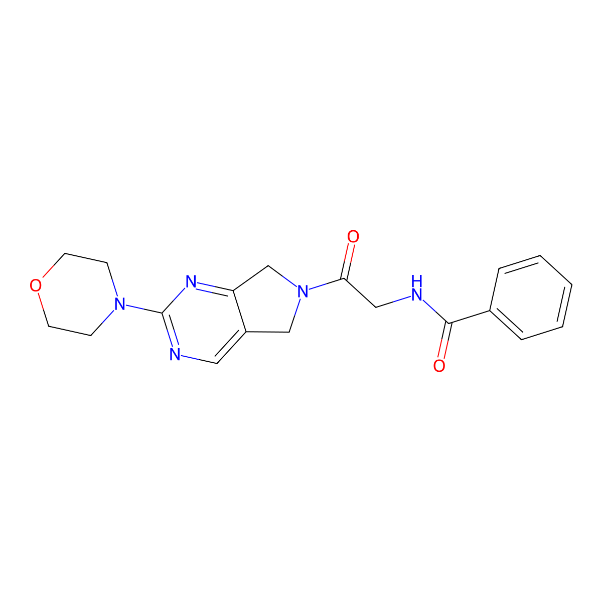 N-(2-(2-morpholino-5H-pyrrolo[3,4-d]pyrimidin-6(7H)-yl)-2-oxoethyl)benzamide molecular structure, CAS 2034613-86-8