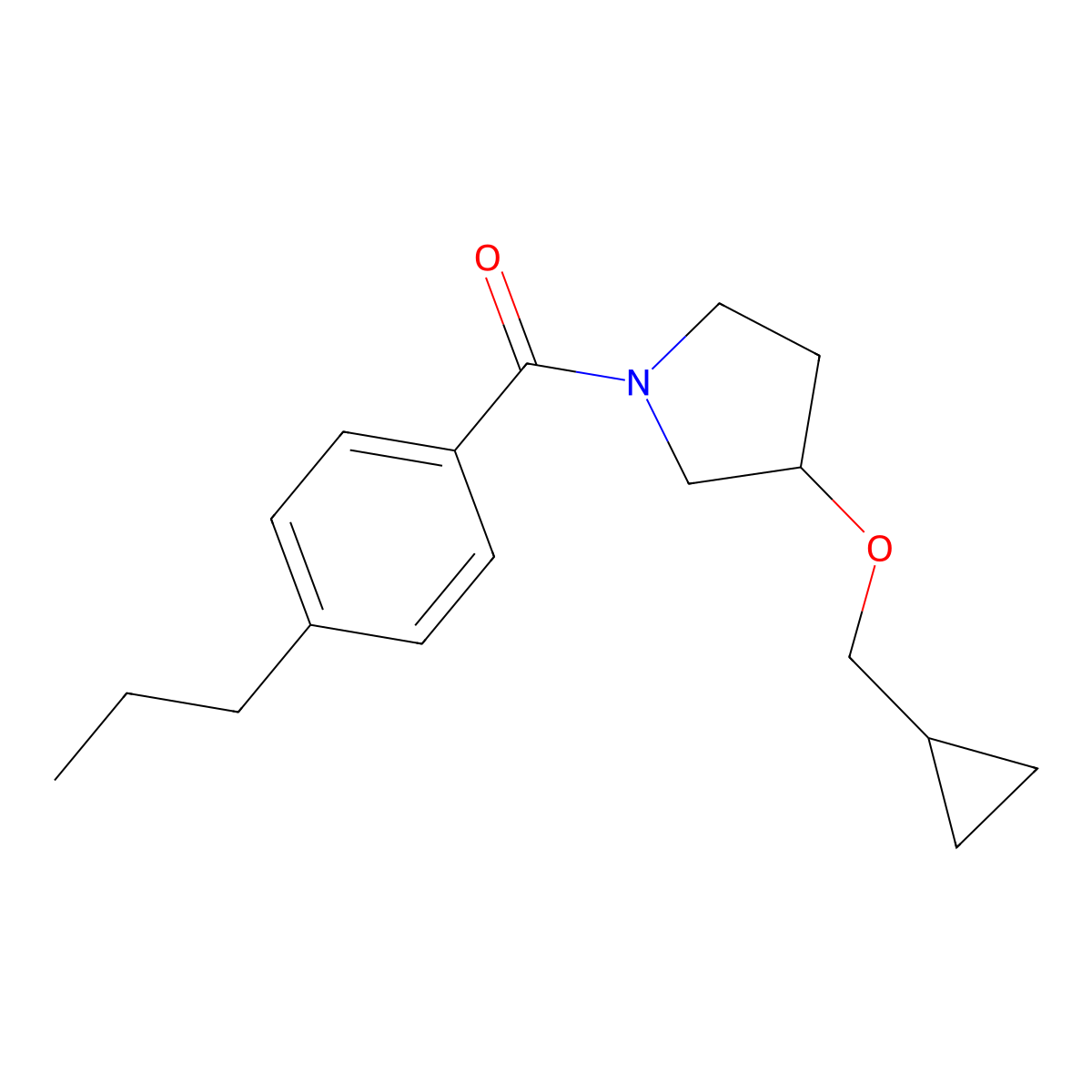 3-(Cyclopropylmethoxy)-1-(4-propylbenzoyl)pyrrolidine molecular structure, CAS 2034613-92-6