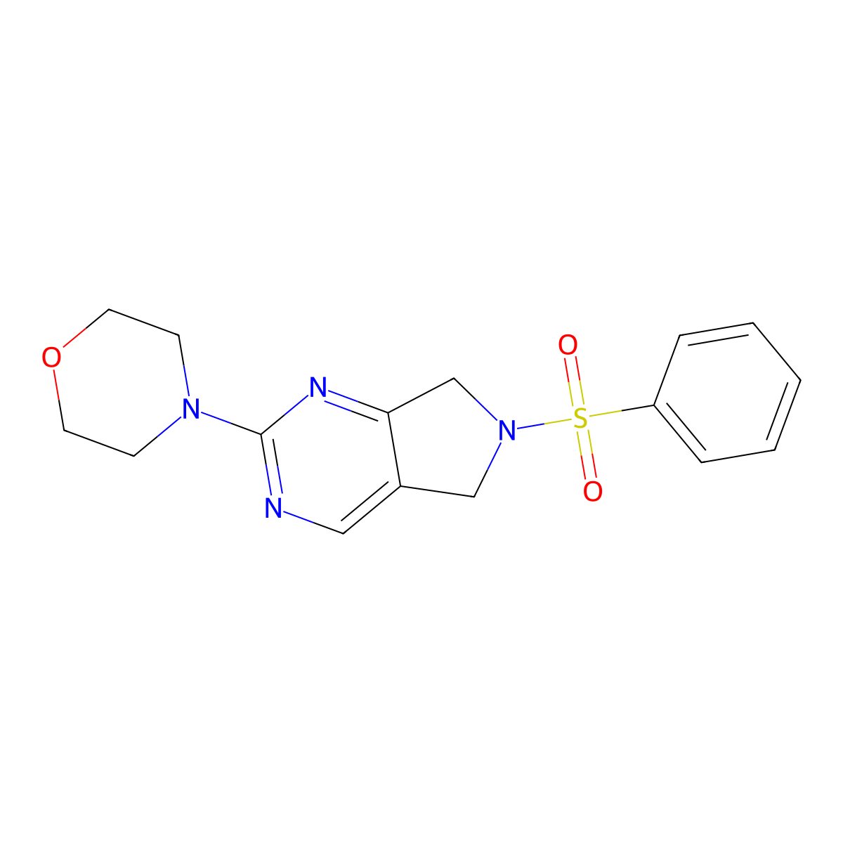 4-(6-(phenylsulfonyl)-6,7-dihydro-5H-pyrrolo[3,4-d]pyrimidin-2-yl)morpholine molecular structure, CAS 2034613-99-3