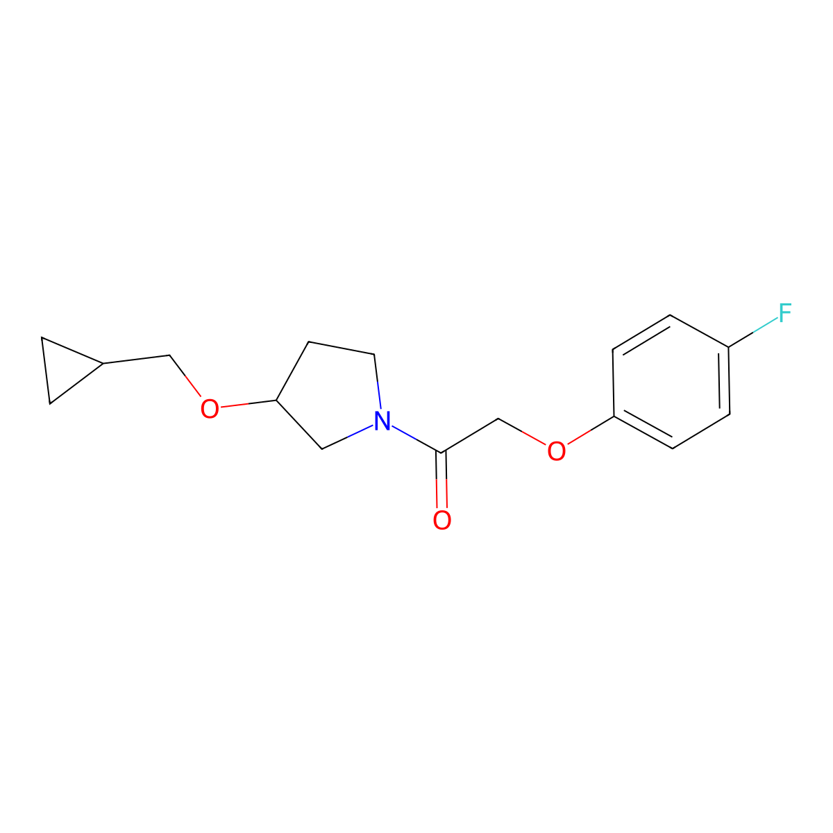 1-(3-(Cyclopropylmethoxy)pyrrolidin-1-yl)-2-(4-fluorophenoxy)ethanone molecular structure, CAS 2034614-01-0