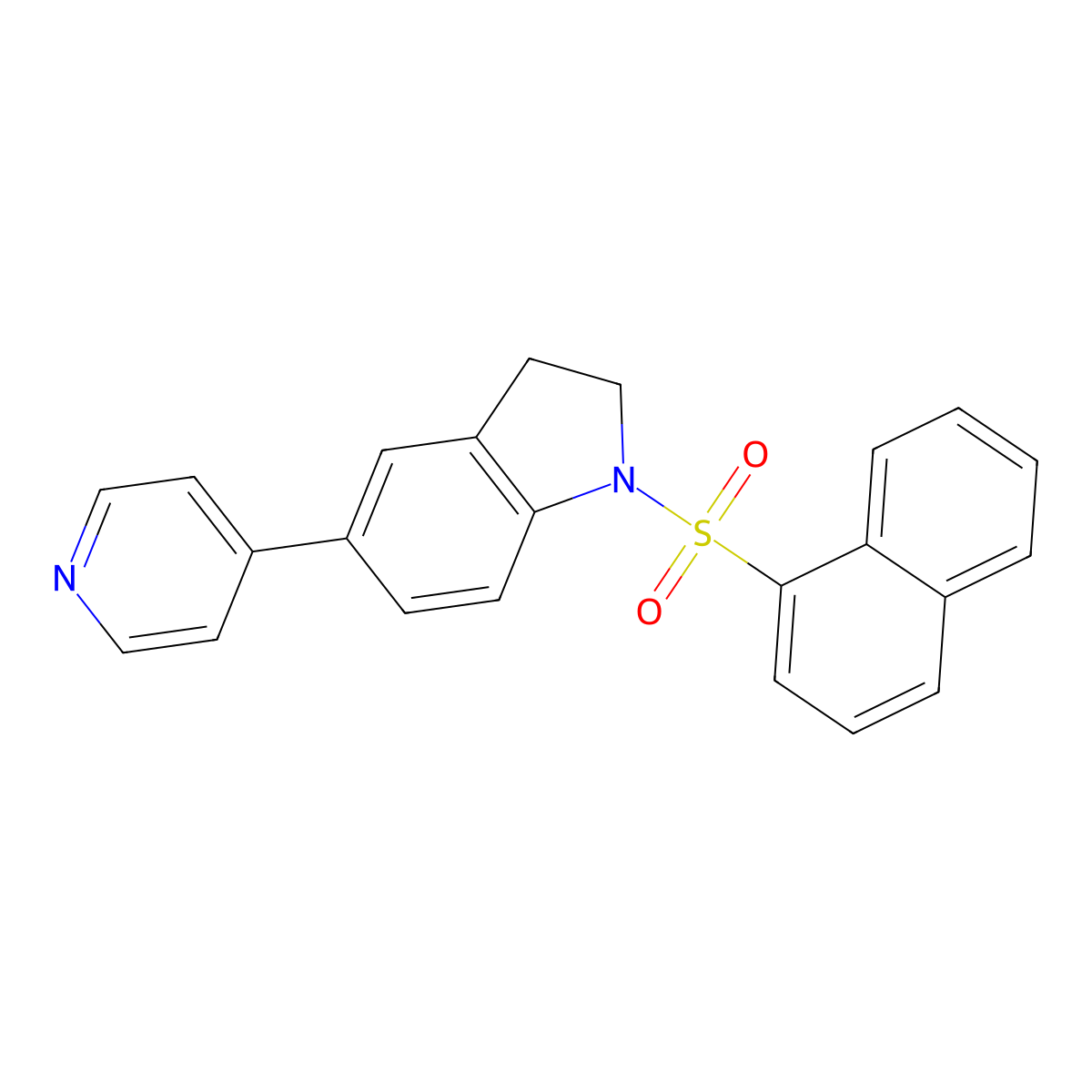 1-(Naphthalen-1-ylsulfonyl)-5-(pyridin-4-yl)indoline molecular structure, CAS 2034614-06-5
