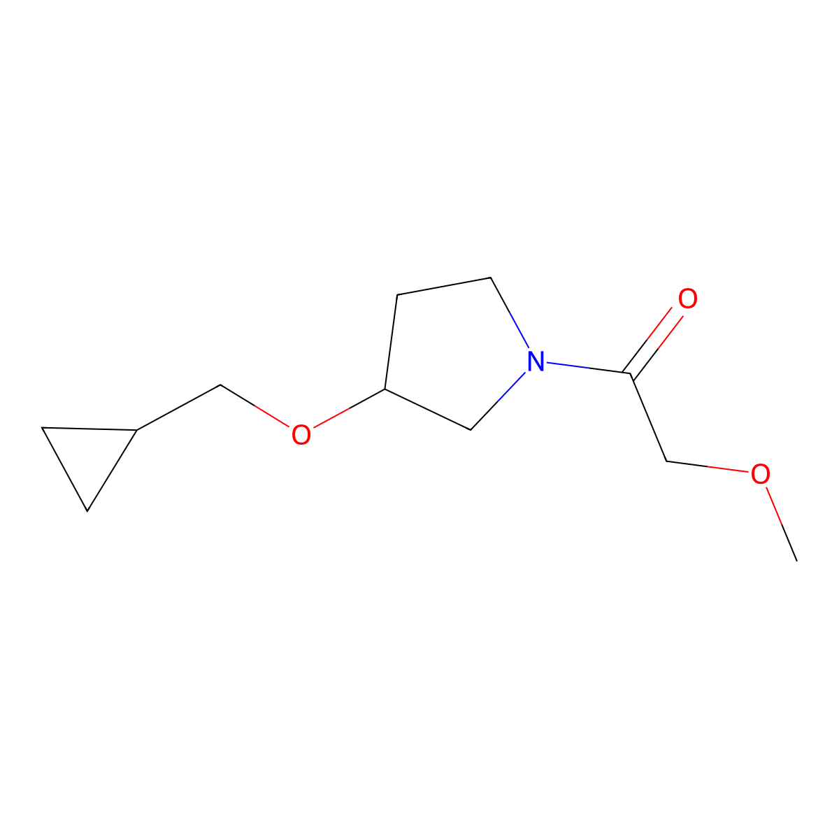 1-(3-(Cyclopropylmethoxy)pyrrolidin-1-yl)-2-methoxyethanone molecular structure, CAS 2034614-14-5
