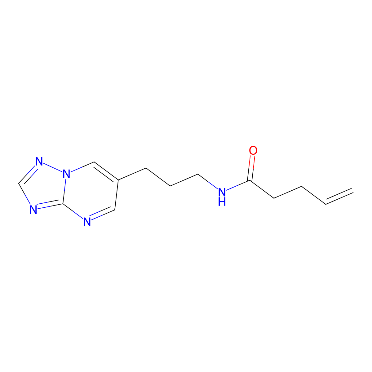 N-(3-([1,2,4]triazolo[1,5-a]pyrimidin-6-yl)propyl)pent-4-enamide molecular structure, CAS 2034614-28-1