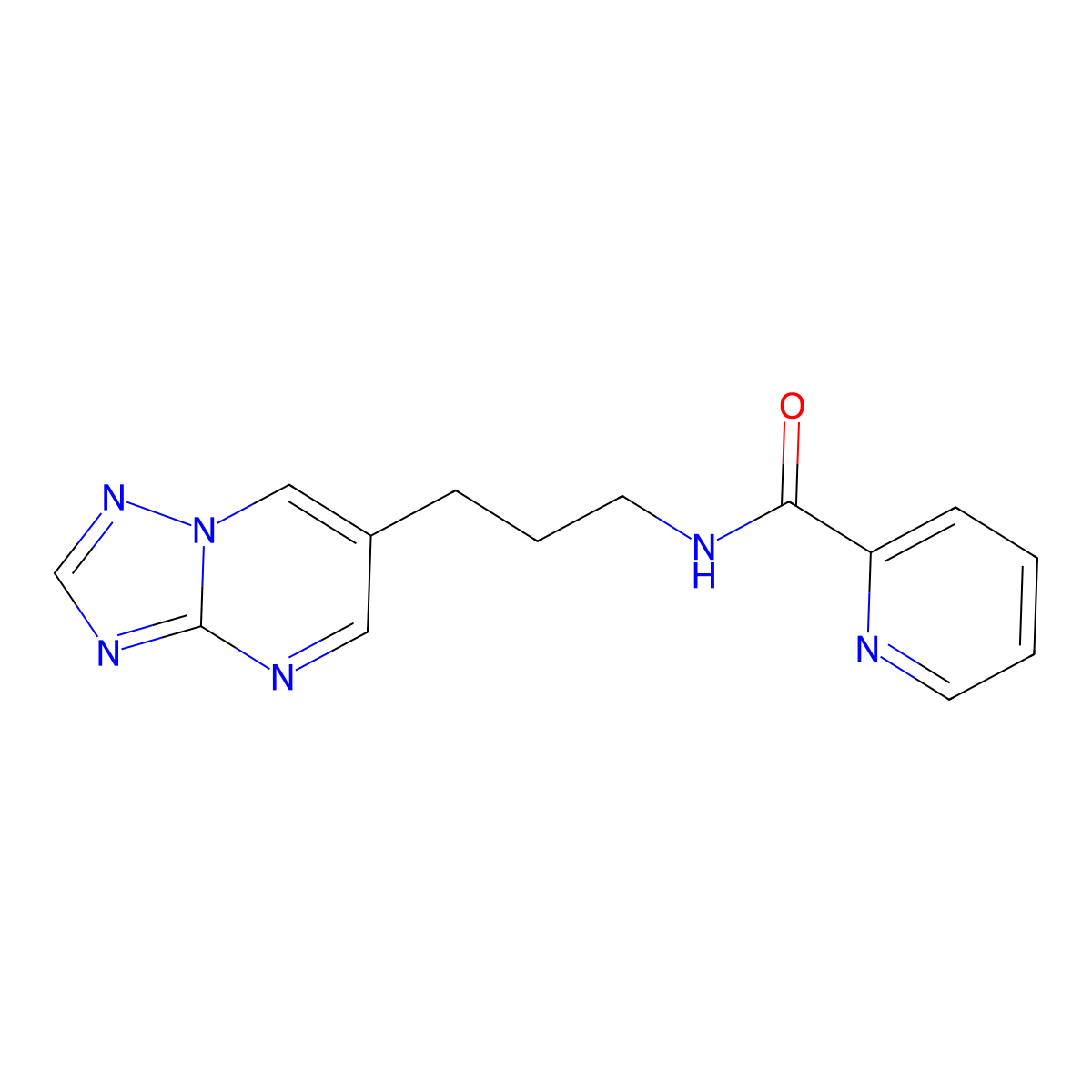 N-(3-([1,2,4]triazolo[1,5-a]pyrimidin-6-yl)propyl)picolinamide molecular structure, CAS 2034614-44-1