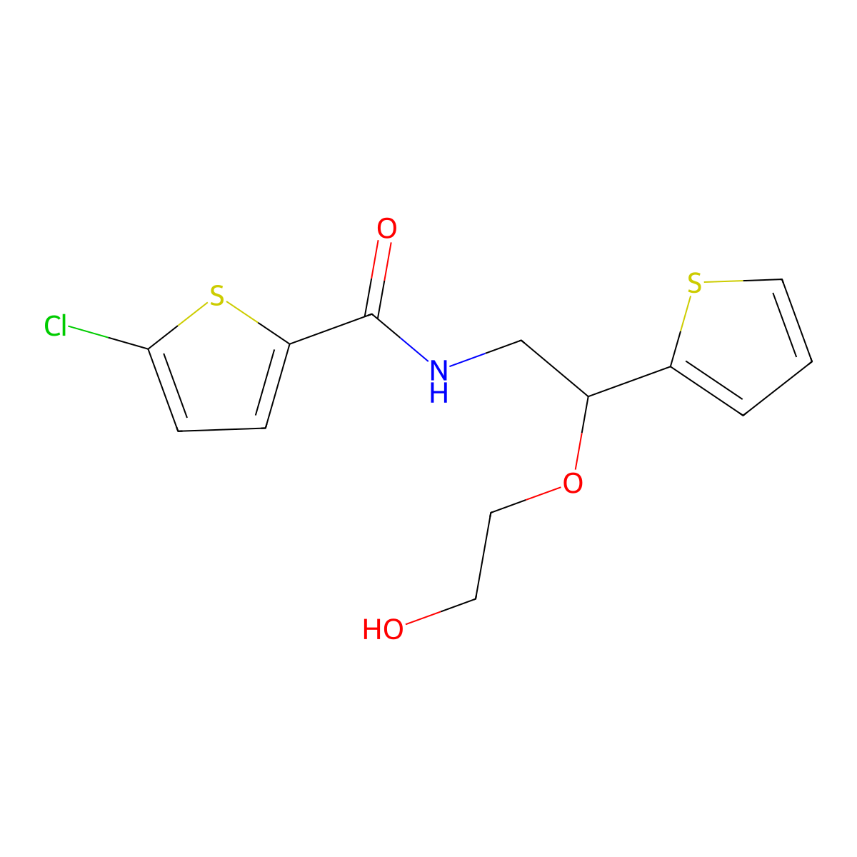 5-chloro-N-[2-(2-hydroxyethoxy)-2-(thiophen-2-yl)ethyl]thiophene-2-carboxamide molecular structure, CAS 2034614-61-2