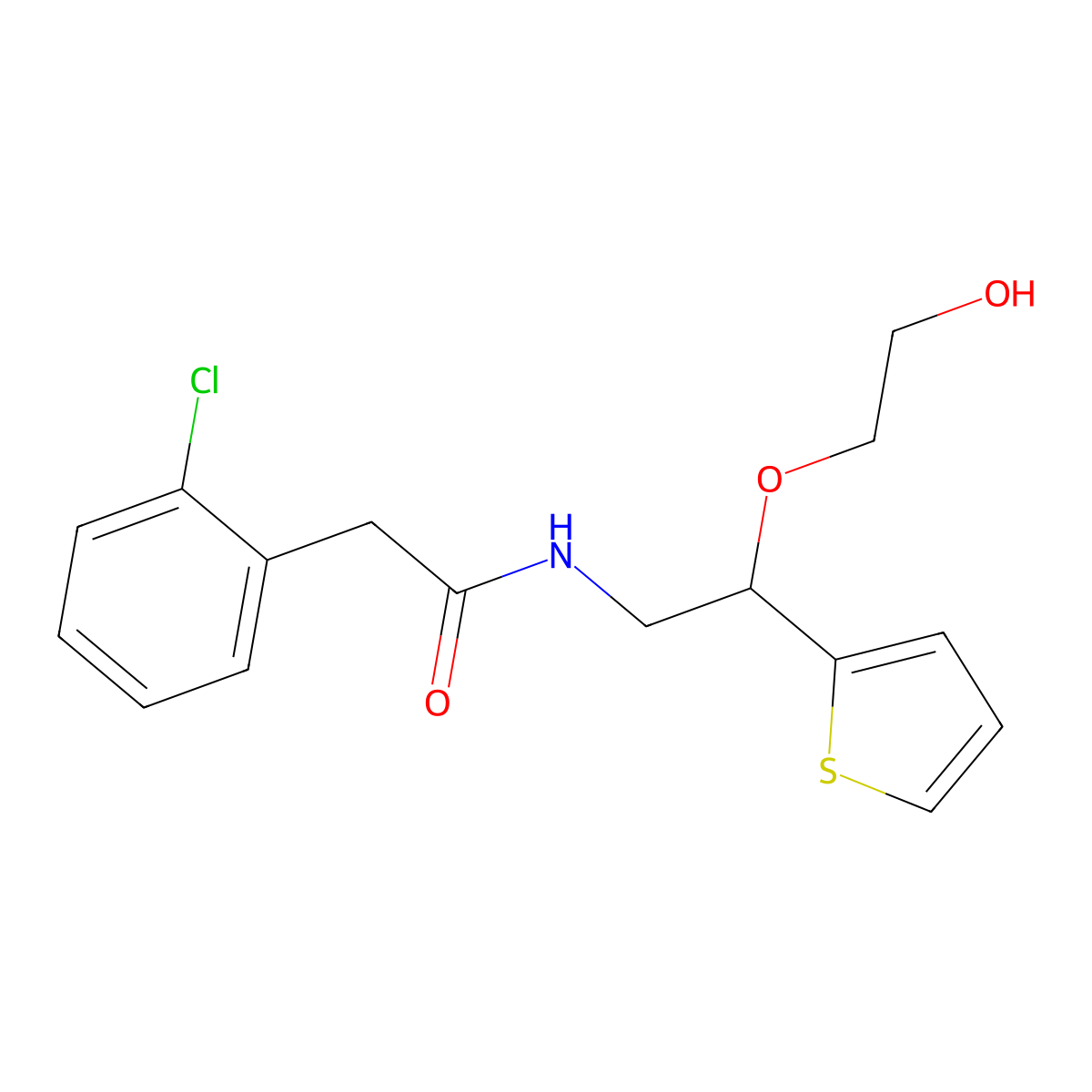 2-(2-chlorophenyl)-N-[2-(2-hydroxyethoxy)-2-(thiophen-2-yl)ethyl]acetamide molecular structure, CAS 2034614-67-8