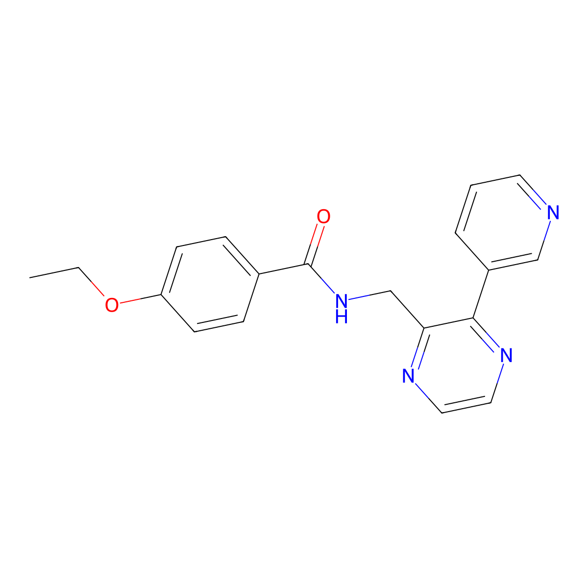 4-ethoxy-N-{[3-(pyridin-3-yl)pyrazin-2-yl]methyl}benzamide molecular structure, CAS 2034614-72-5